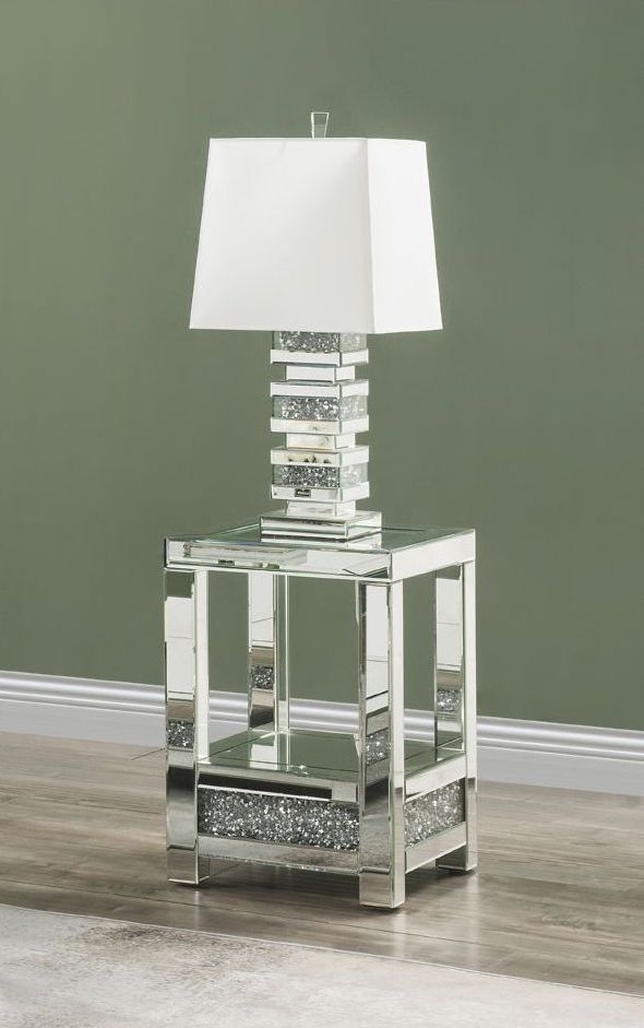 Noralie 84722 Mirrored/Faux Diamonds End Table