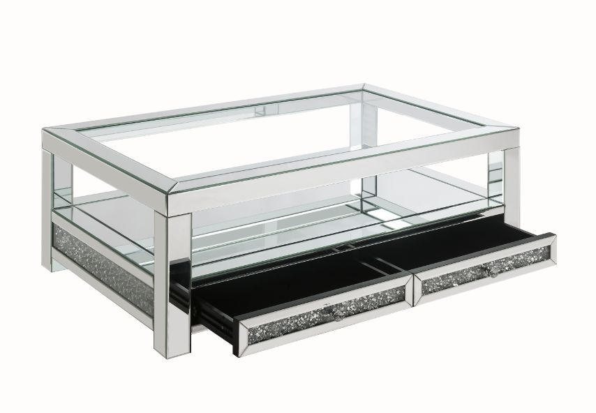 Noralie 84730 Mirrored/Faux Diamonds Coffee Table