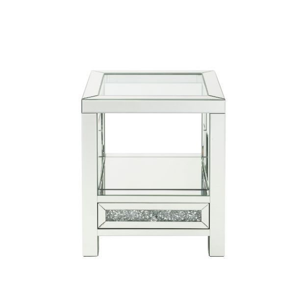 Noralie 84732 Mirrored/Faux Diamonds End Table