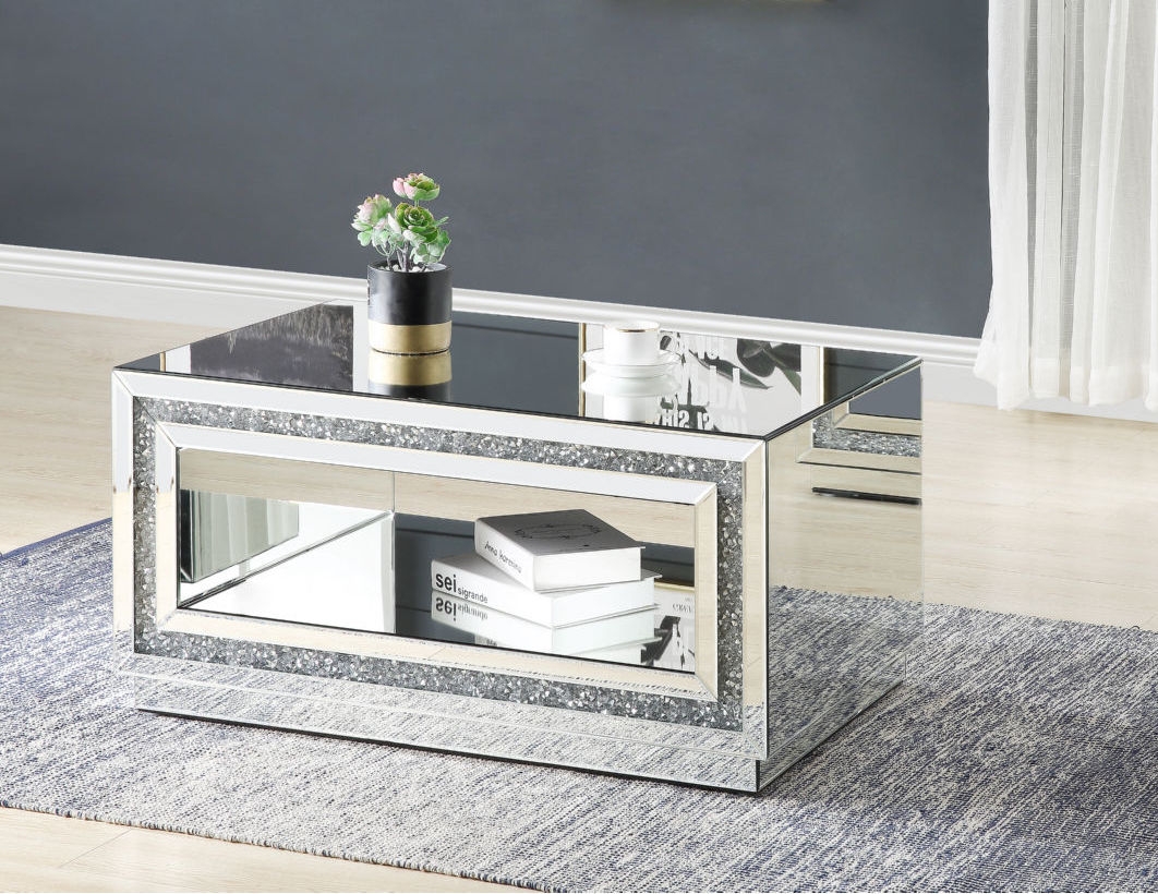 Noralie 84735 Mirrored/Faux Diamonds Coffee Table
