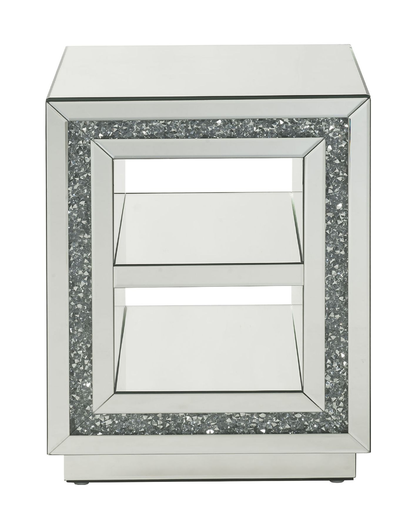 Noralie 84737 Mirrored/Faux Diamonds End Table