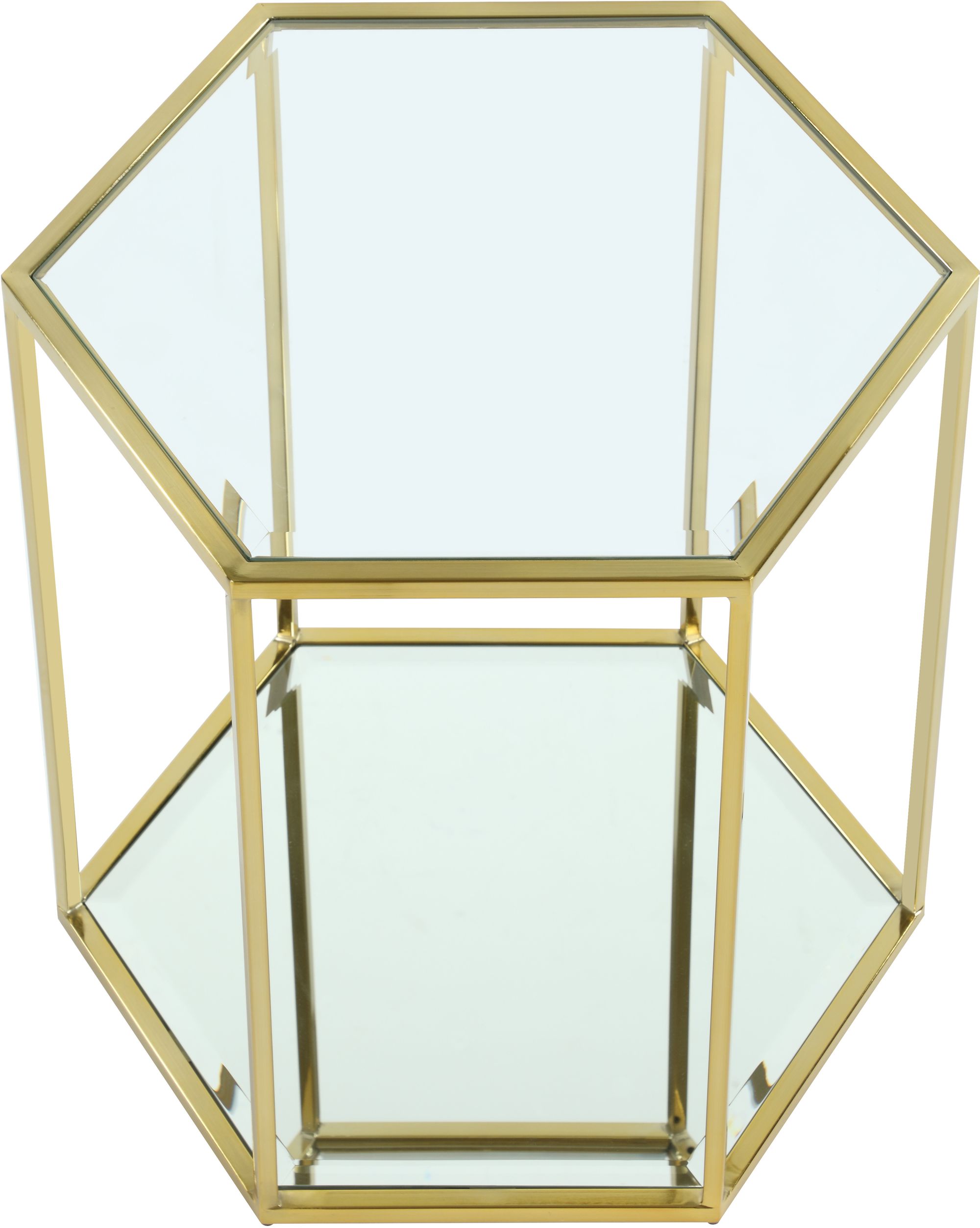 Sei 20" Glass End Table with Brushed Gold Base