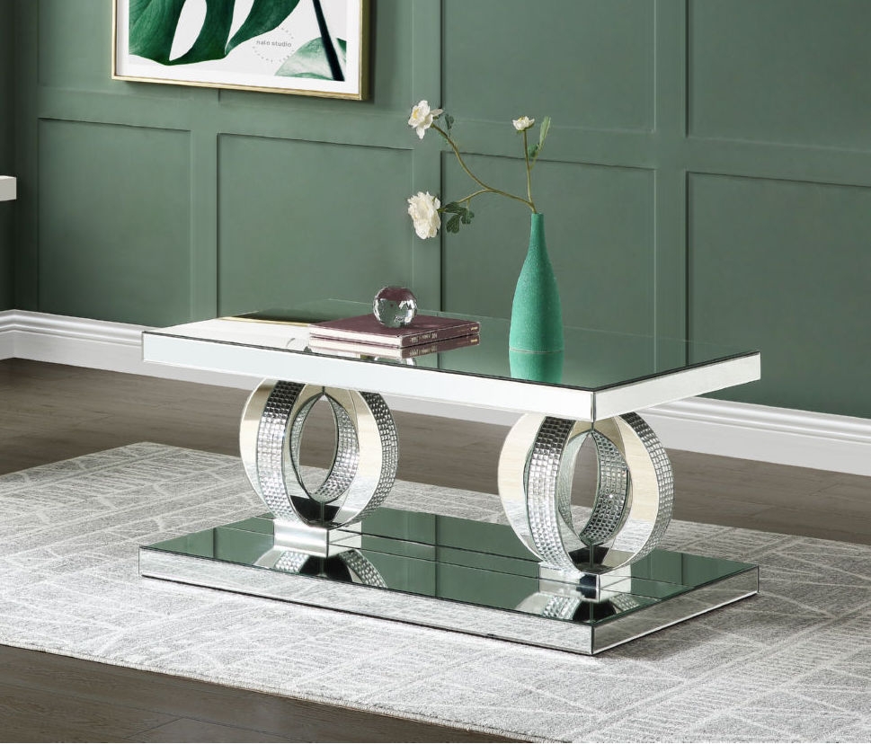 Ornat 84740 Mirrored/Faux Diamonds Coffee Table