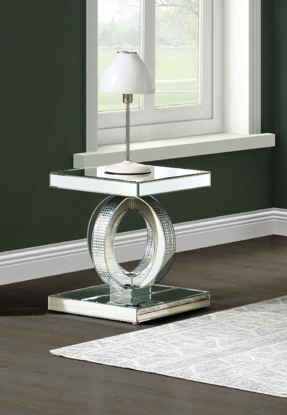 Ornat 84742 Mirrored/Faux Diamonds End Table