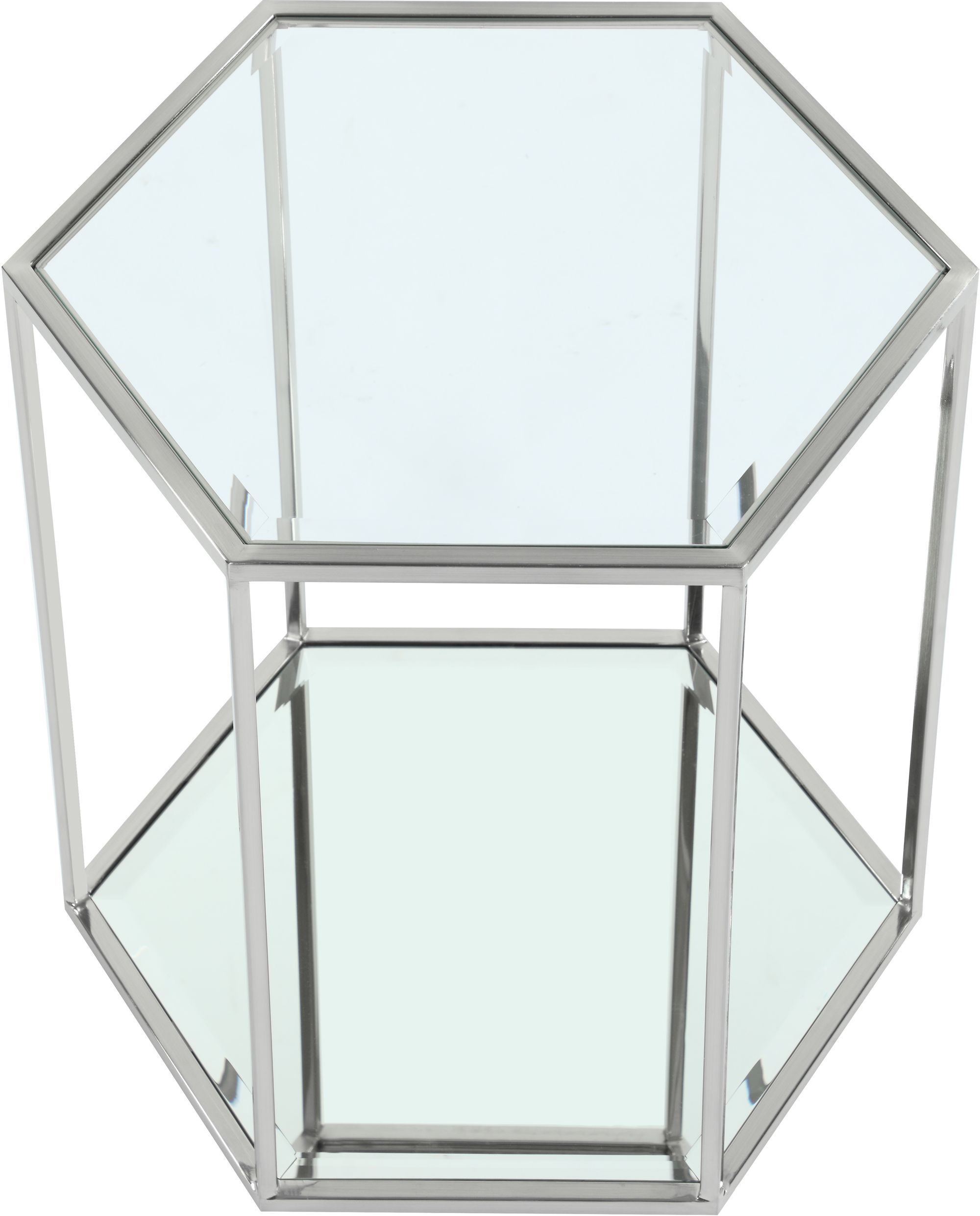 Sei 20" Glass End Table with Chrome Base