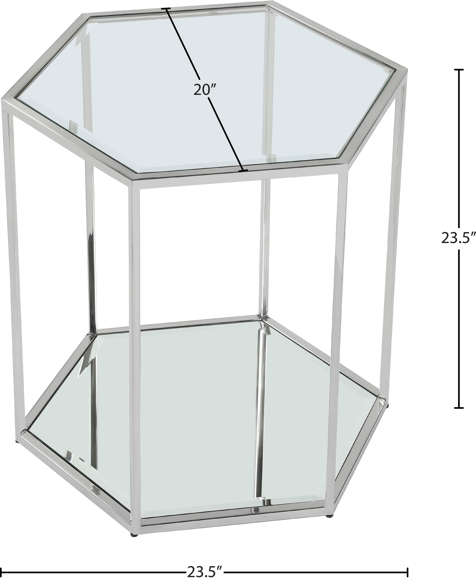 Sei 20" Glass End Table with Chrome Base
