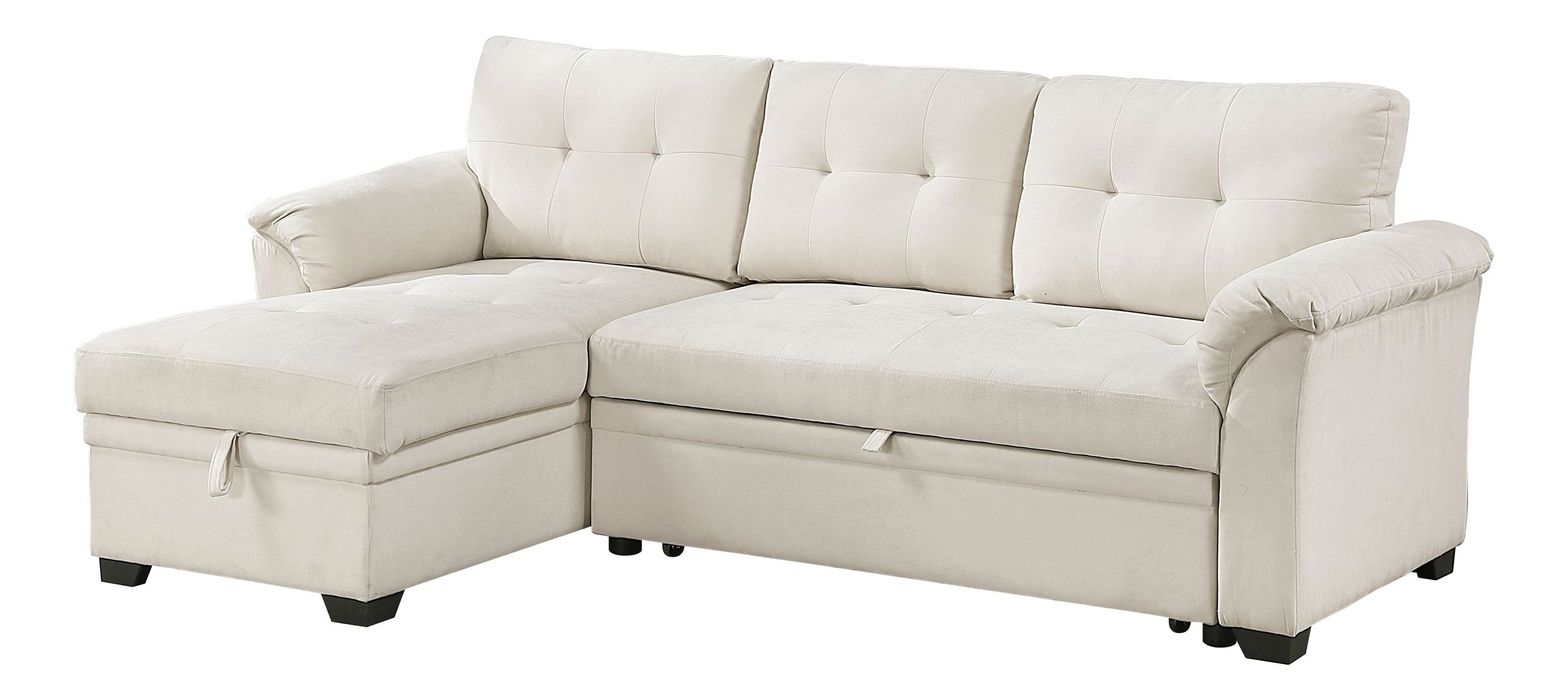 Elara Polyester 2‑Piece Reversible Sectional with Pull‑out Bed, Reversible Chaise & Hidden Storage