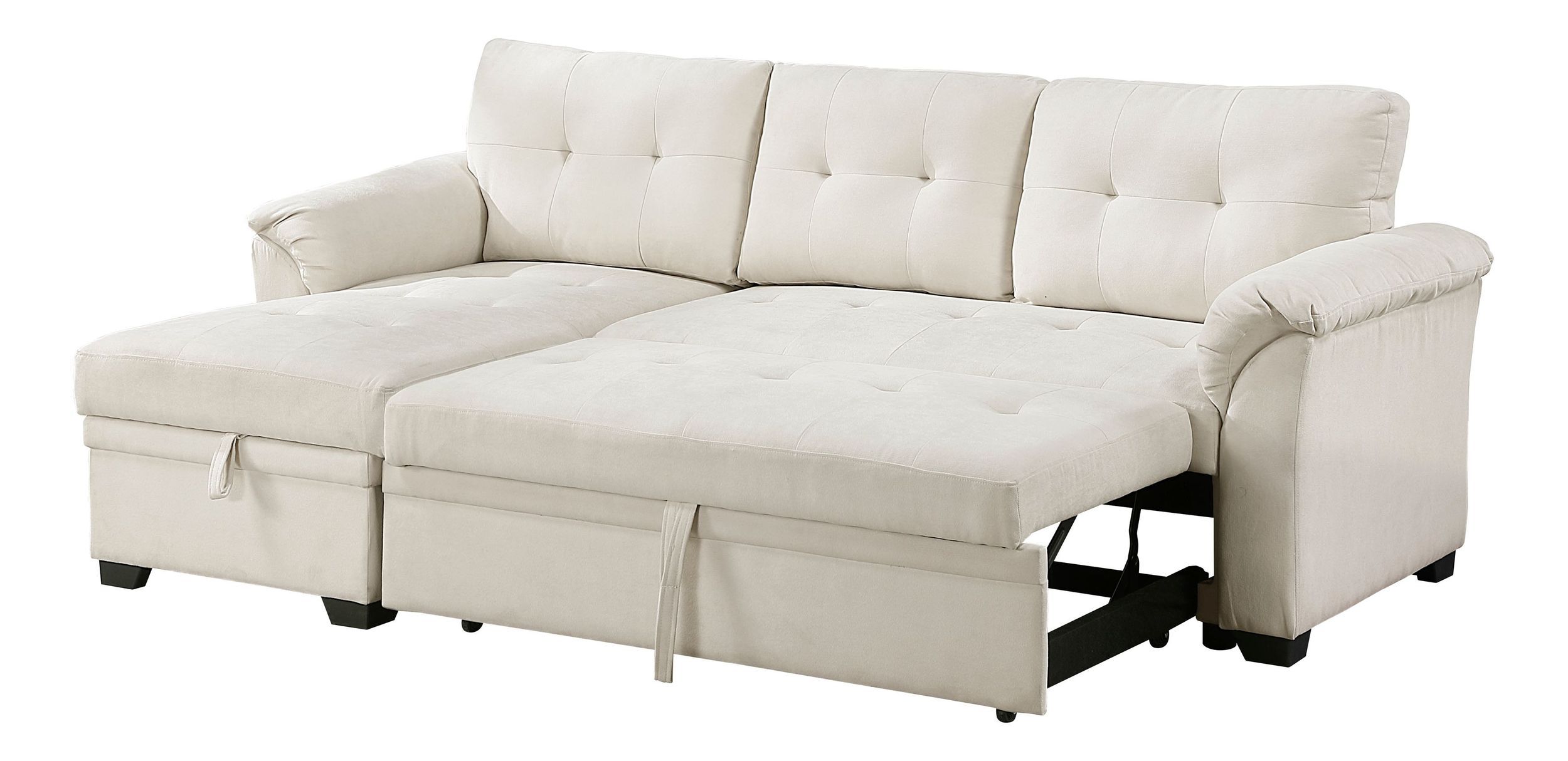 Elara Polyester 2‑Piece Reversible Sectional with Pull‑out Bed, Reversible Chaise & Hidden Storage