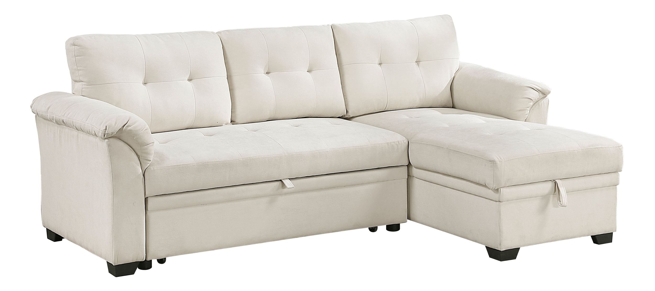 Elara Polyester 2‑Piece Reversible Sectional with Pull‑out Bed, Reversible Chaise & Hidden Storage