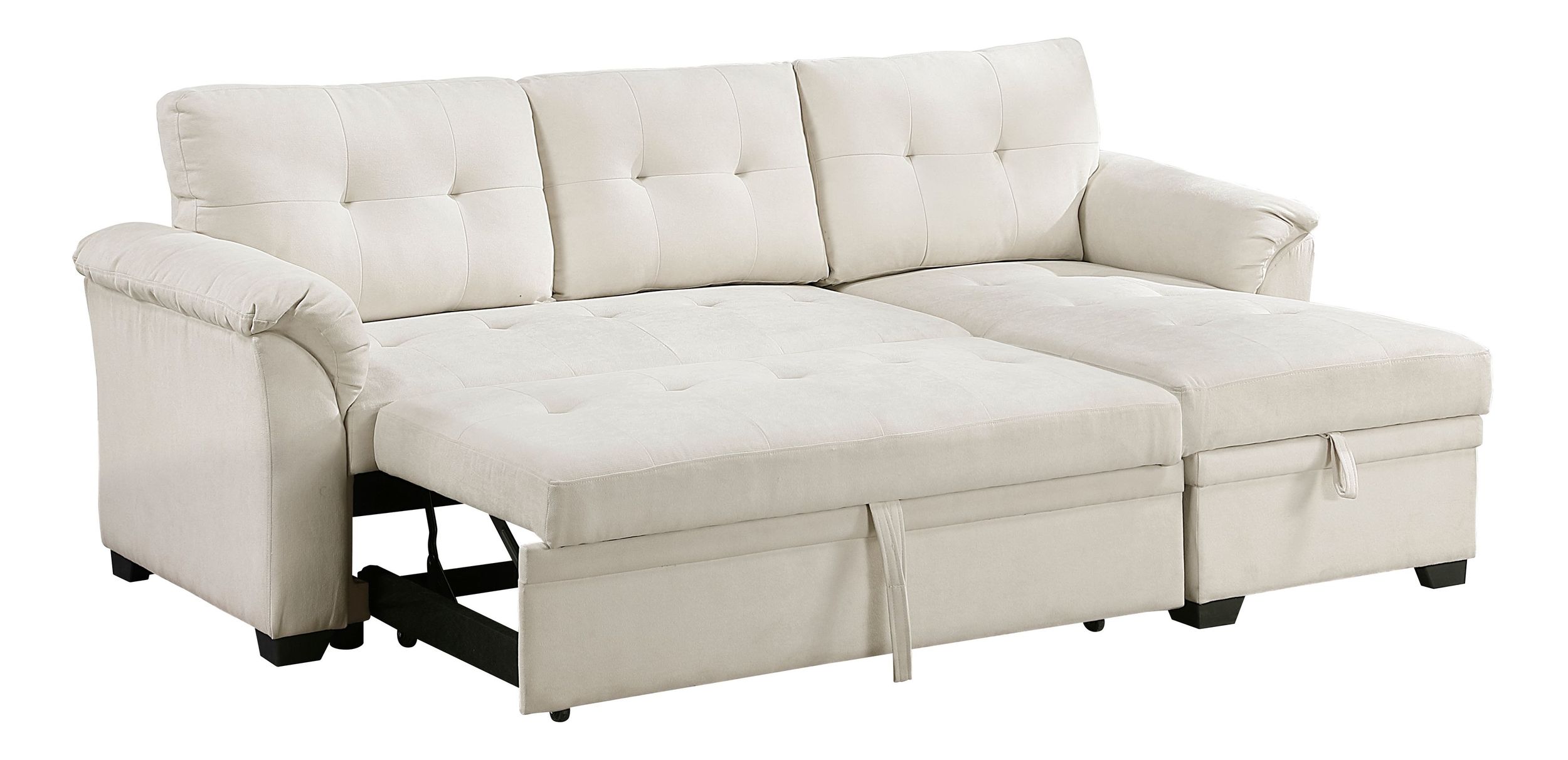 Elara Polyester 2‑Piece Reversible Sectional with Pull‑out Bed, Reversible Chaise & Hidden Storage