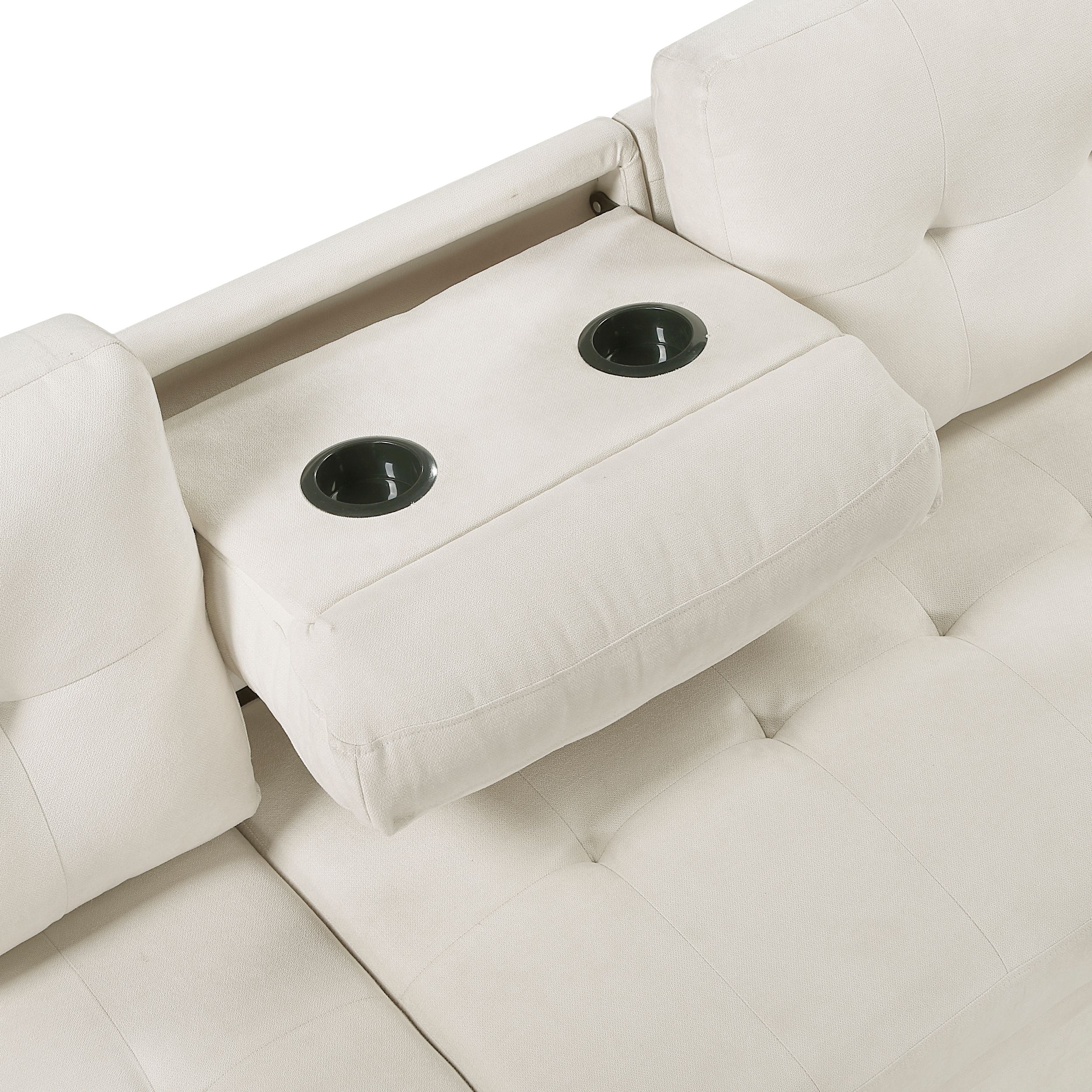 Elara Polyester 2‑Piece Reversible Sectional with Pull‑out Bed, Reversible Chaise & Hidden Storage
