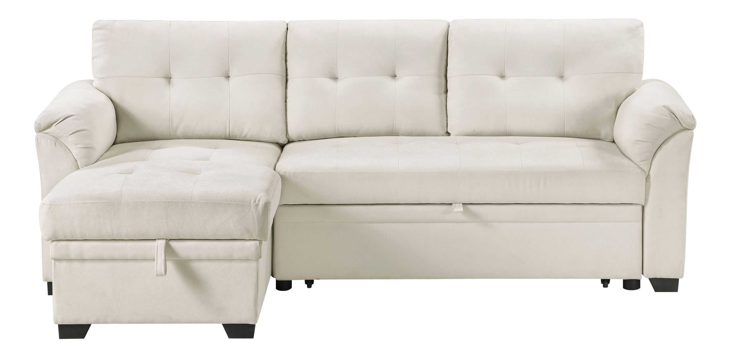 Elara Polyester 2‑Piece Reversible Sectional with Pull‑out Bed, Reversible Chaise & Hidden Storage