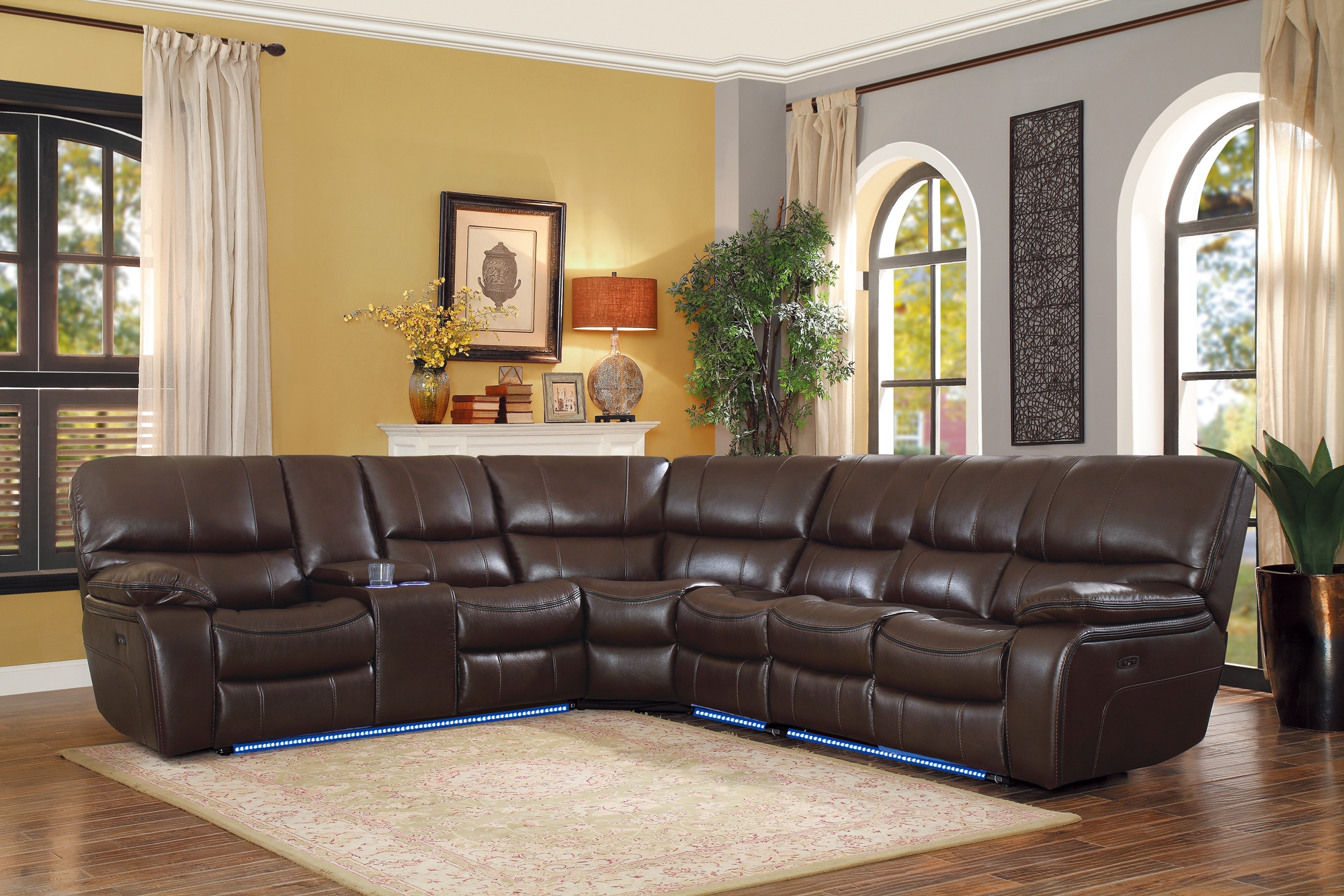 Pecos Leatherette Sectional Sofa