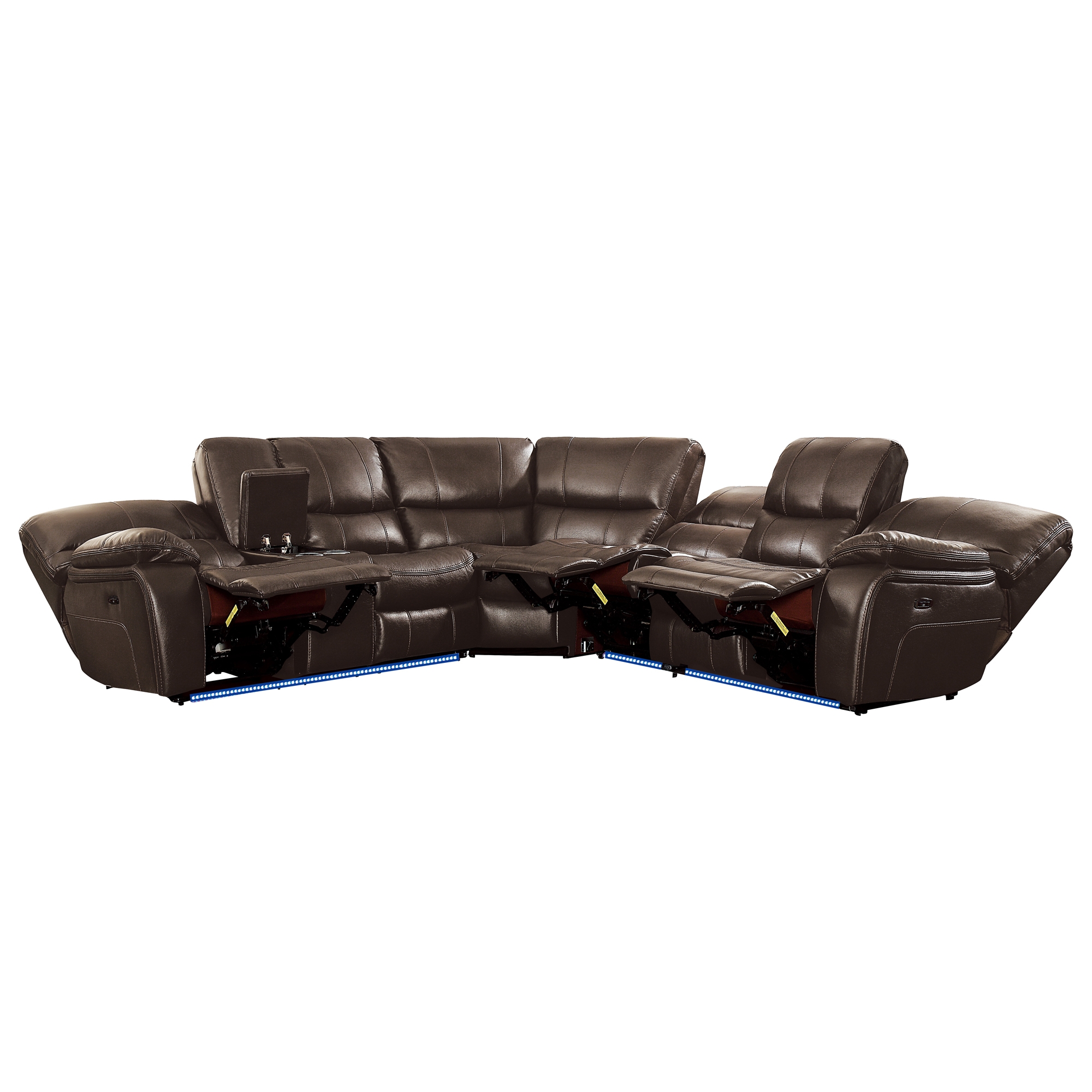 Pecos Leatherette Sectional Sofa