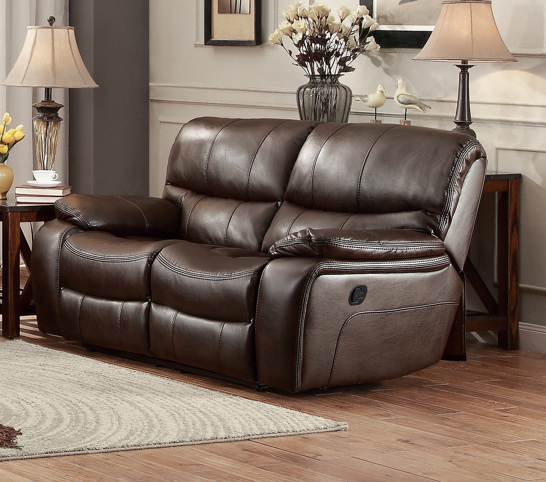 Pecos Leatherette Reclining Loveseat