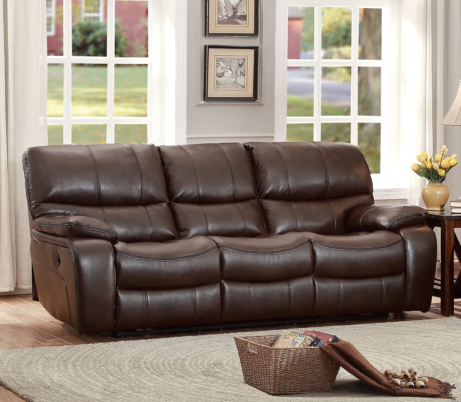 Pecos Reclining Leatherette Power Sofa