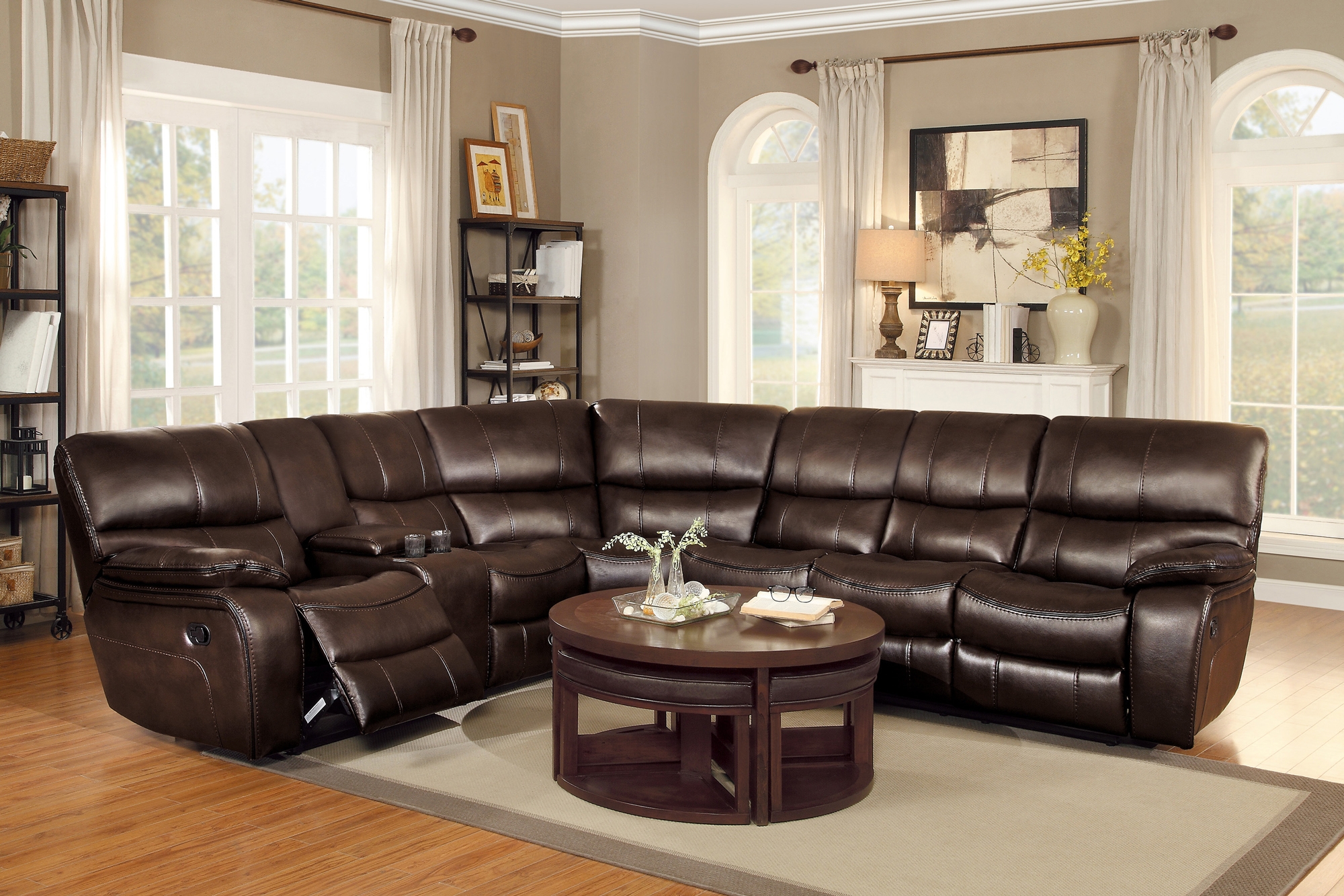 Pecos Leatherette Sectional Sofa