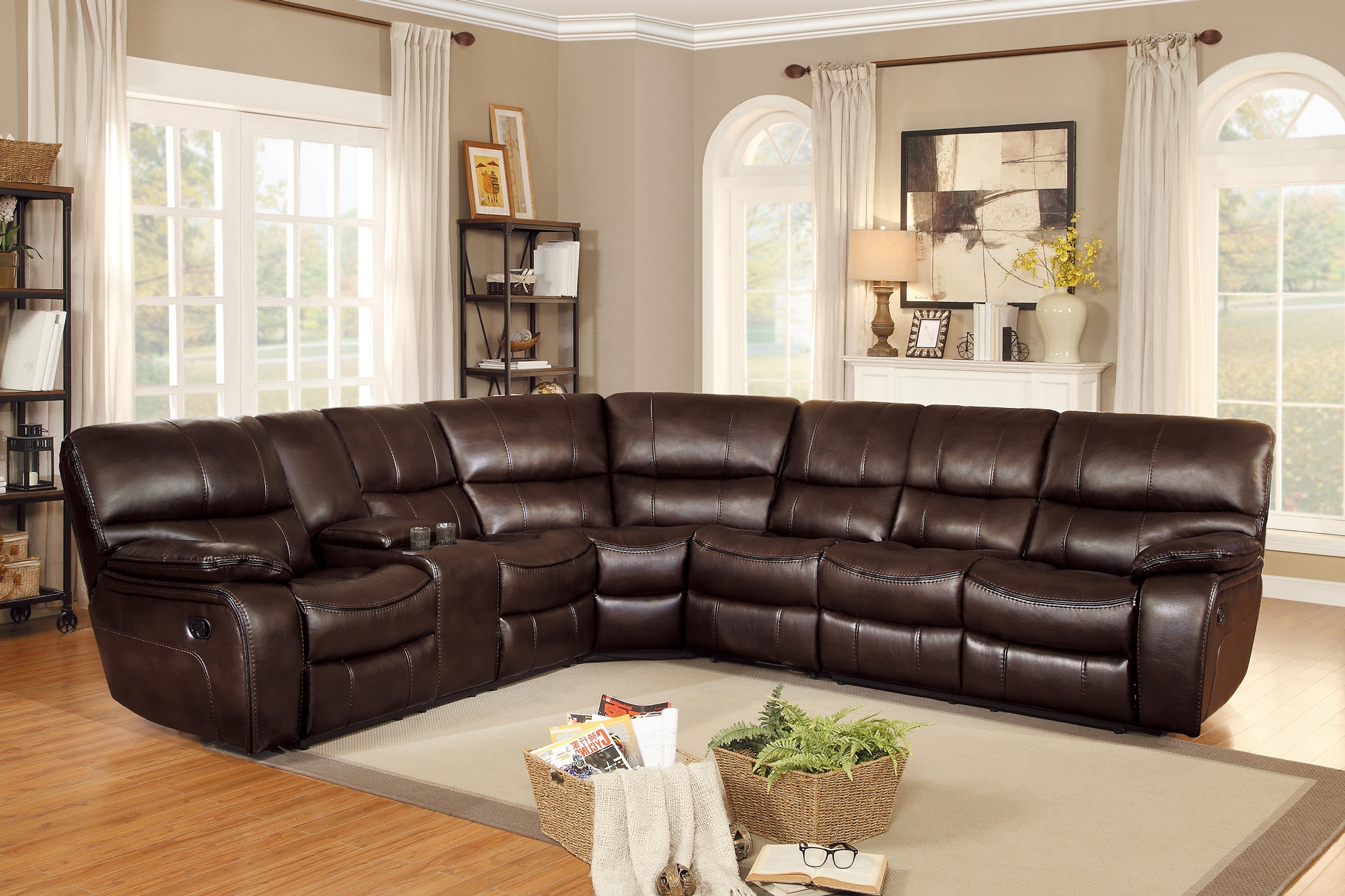 Pecos Leatherette Sectional Sofa