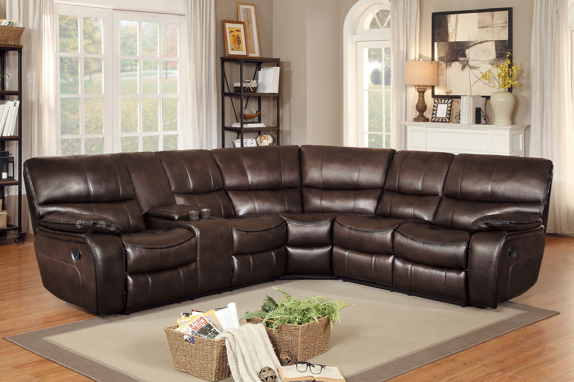 Pecos Leatherette Sectional Sofa