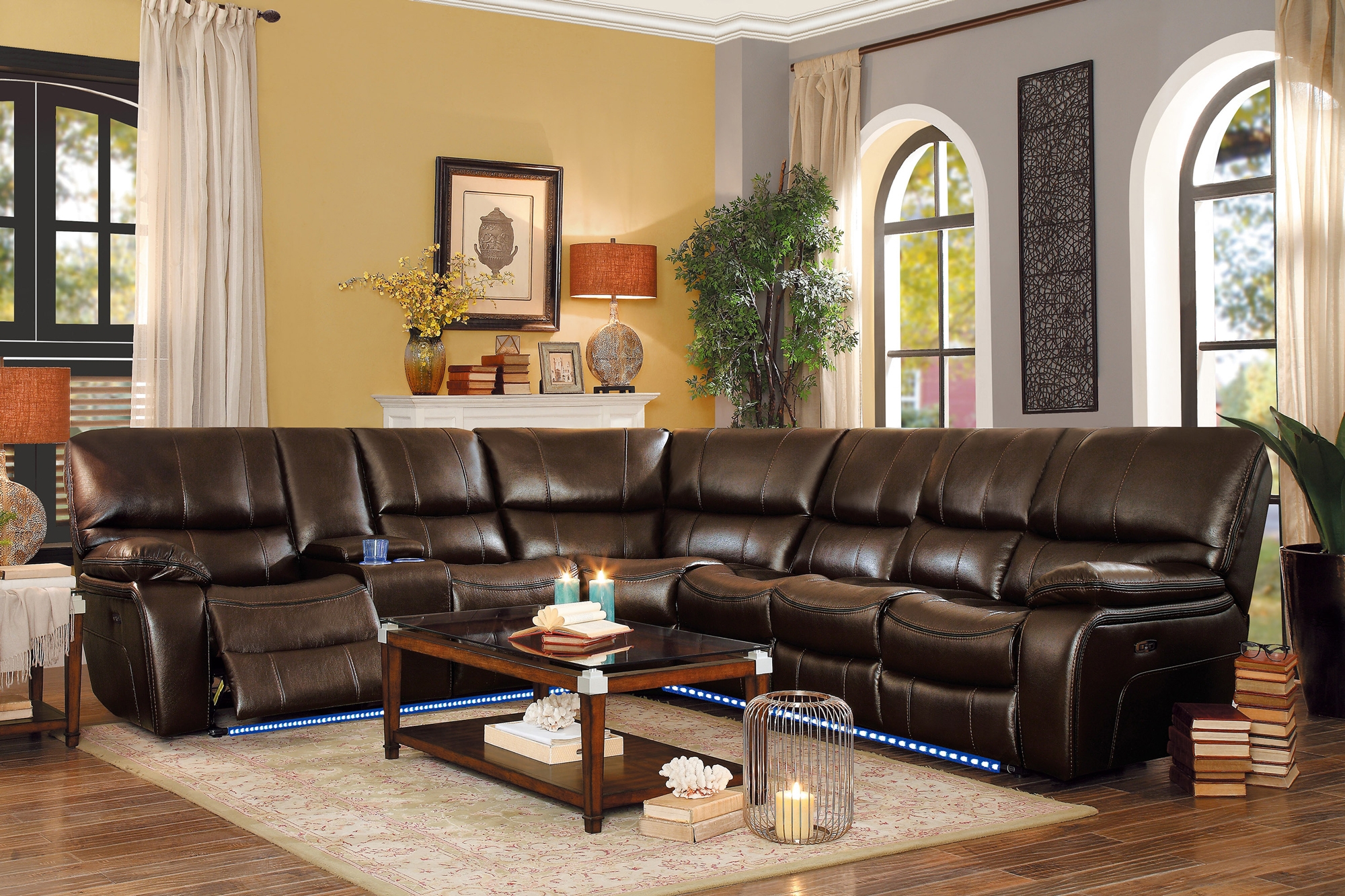 Pecos Leatherette Sectional Sofa