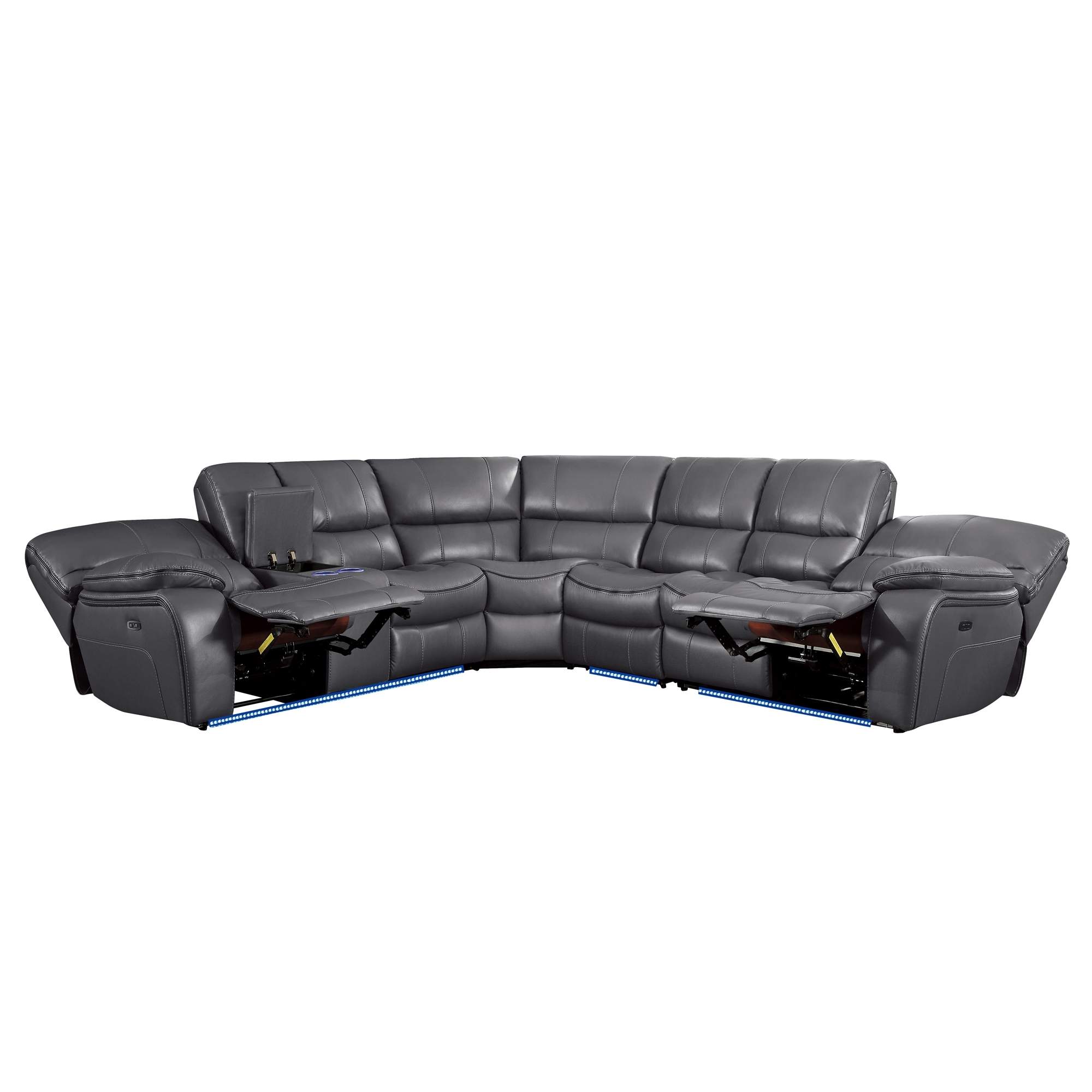 Pecos Leatherette Sectional Sofa