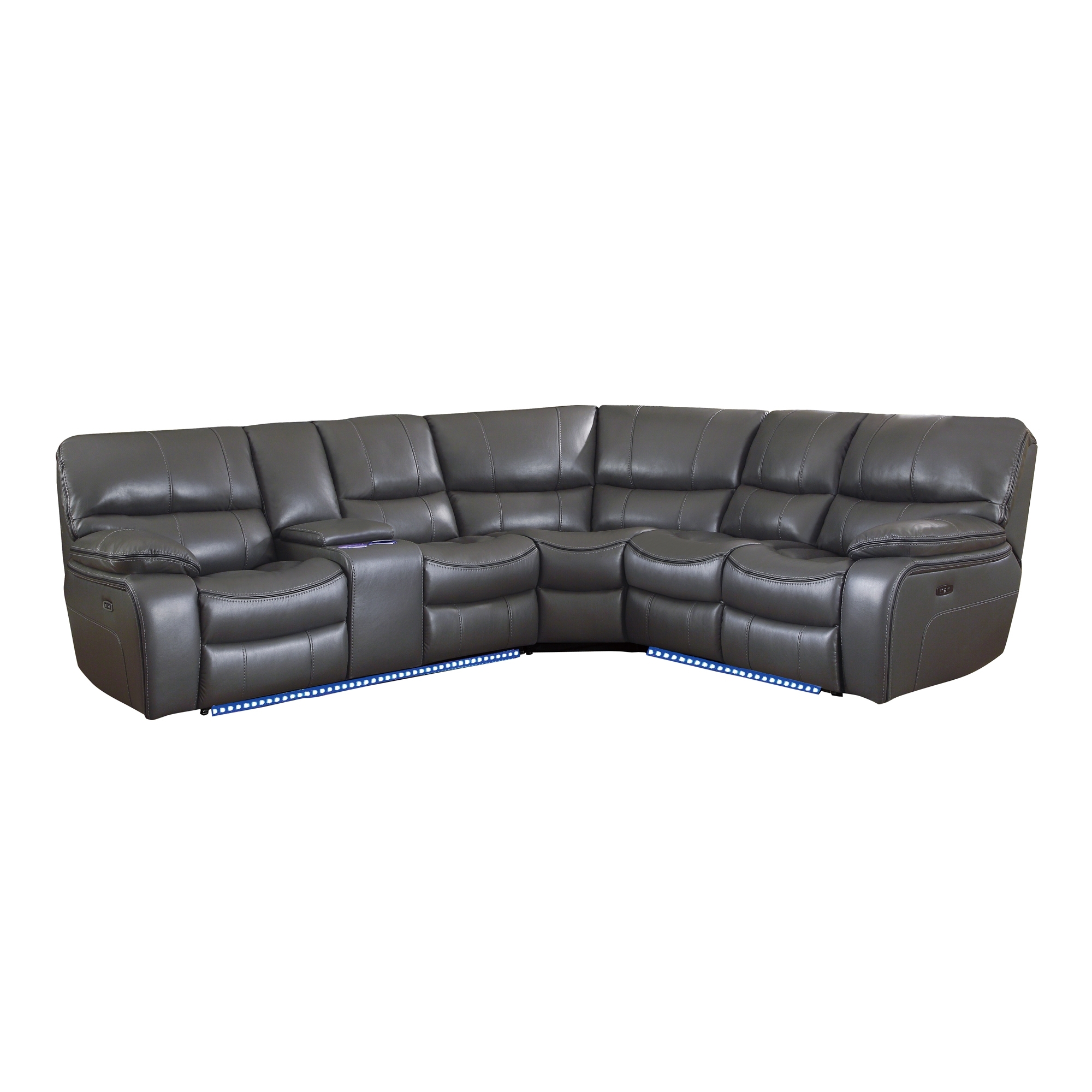 Pecos Leatherette Sectional Sofa