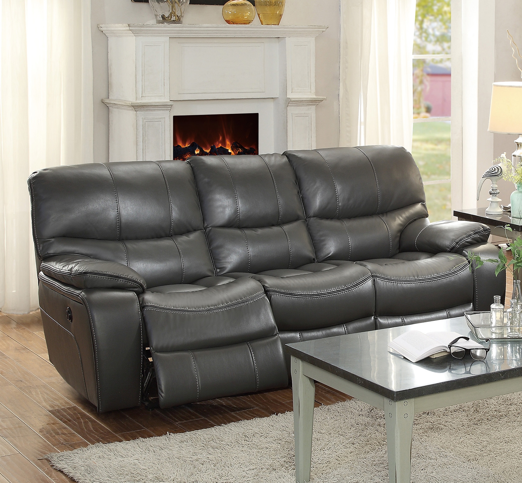 Pecos Reclining Leatherette Power Sofa