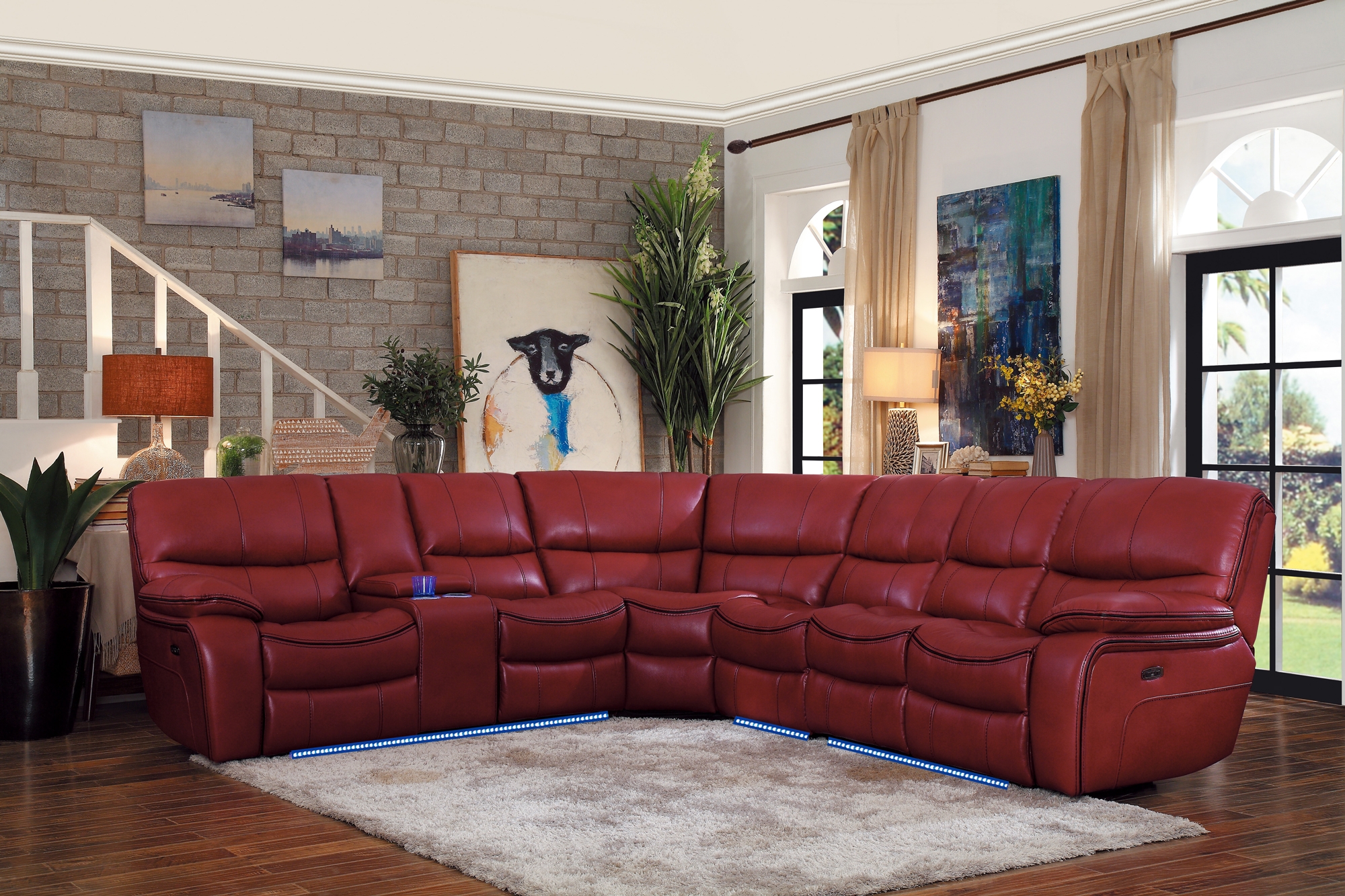 Pecos Leatherette Sectional Sofa
