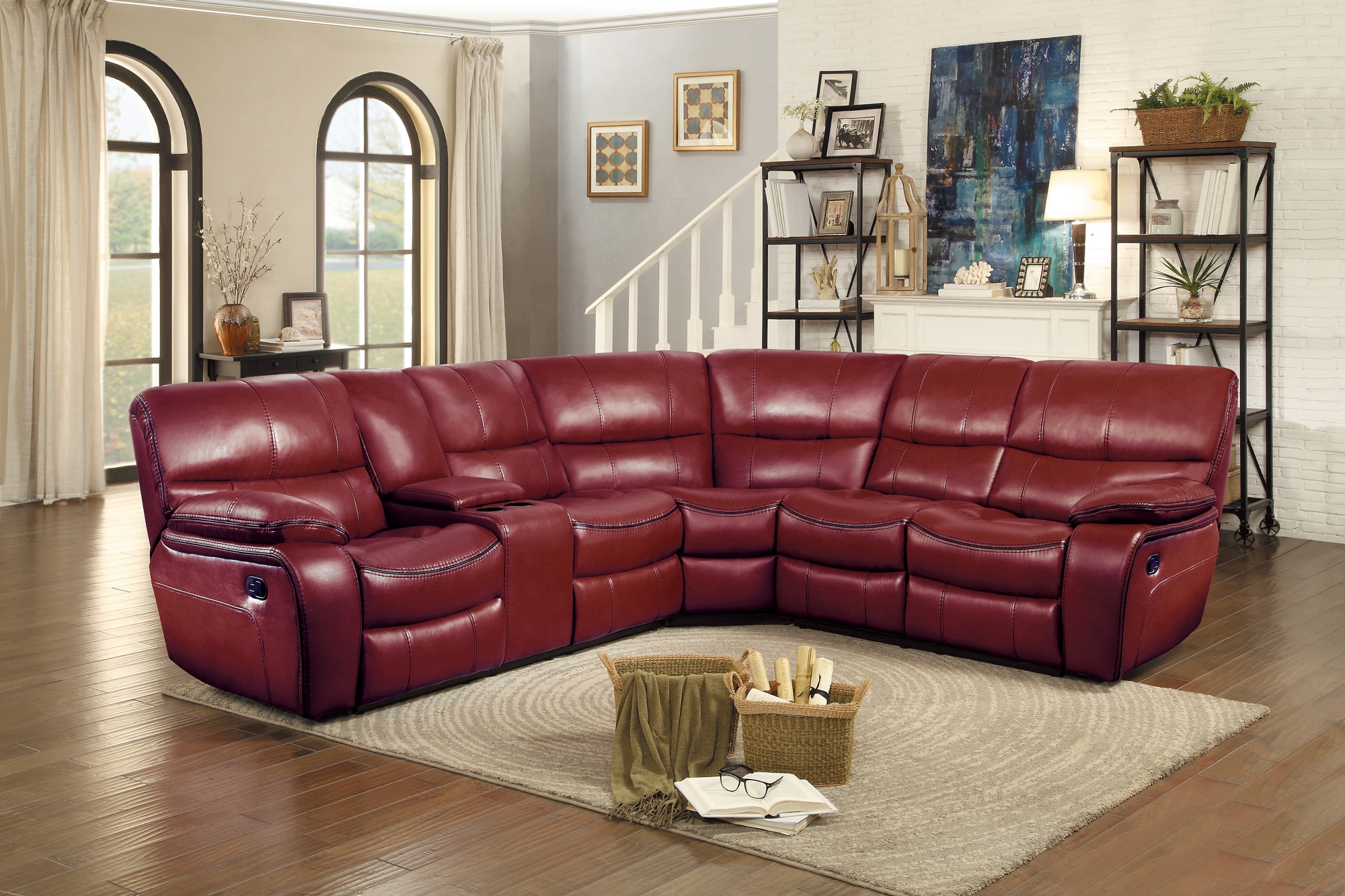 Pecos Leatherette Sectional Sofa