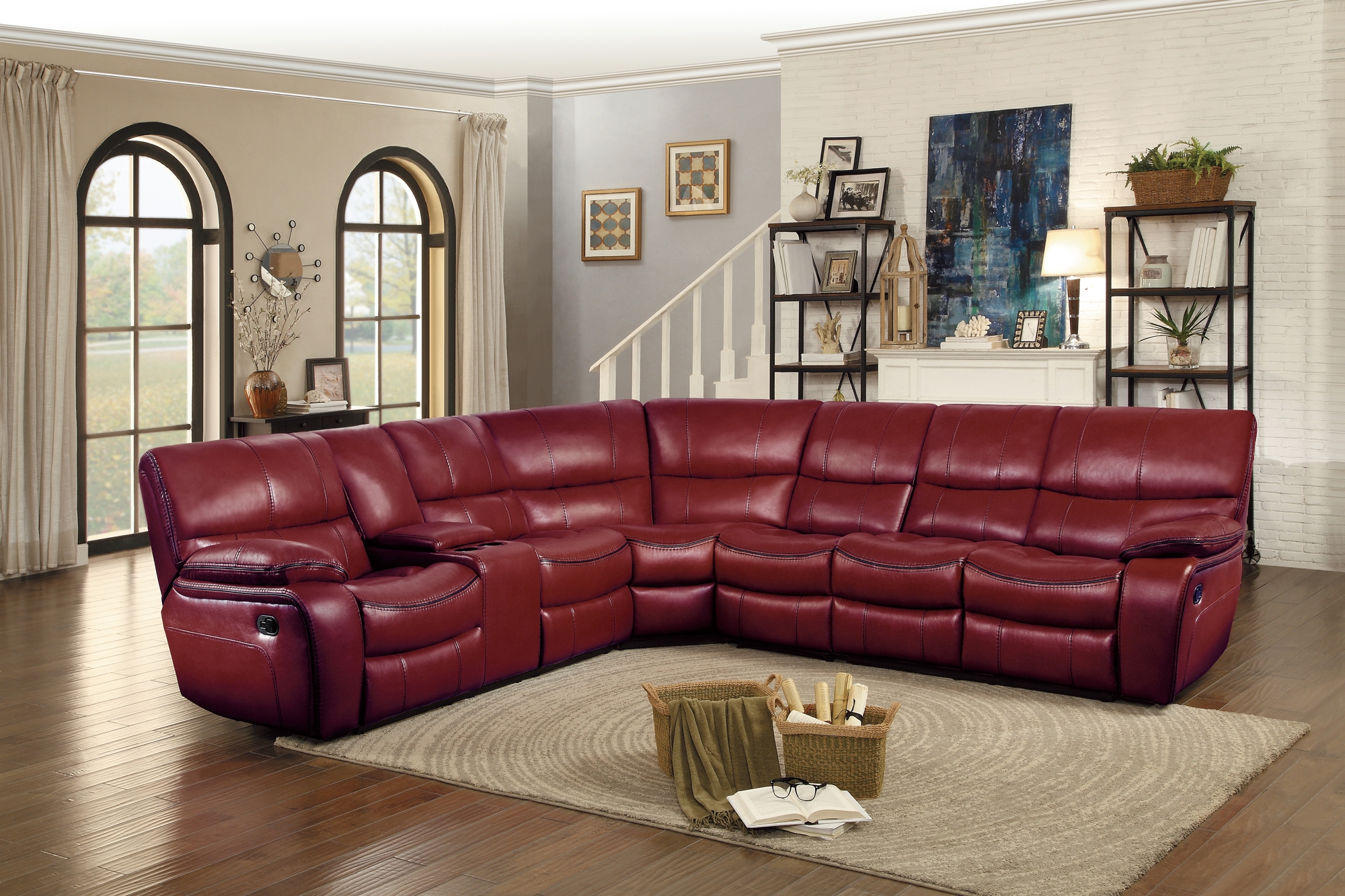 Pecos Leatherette Sectional Sofa
