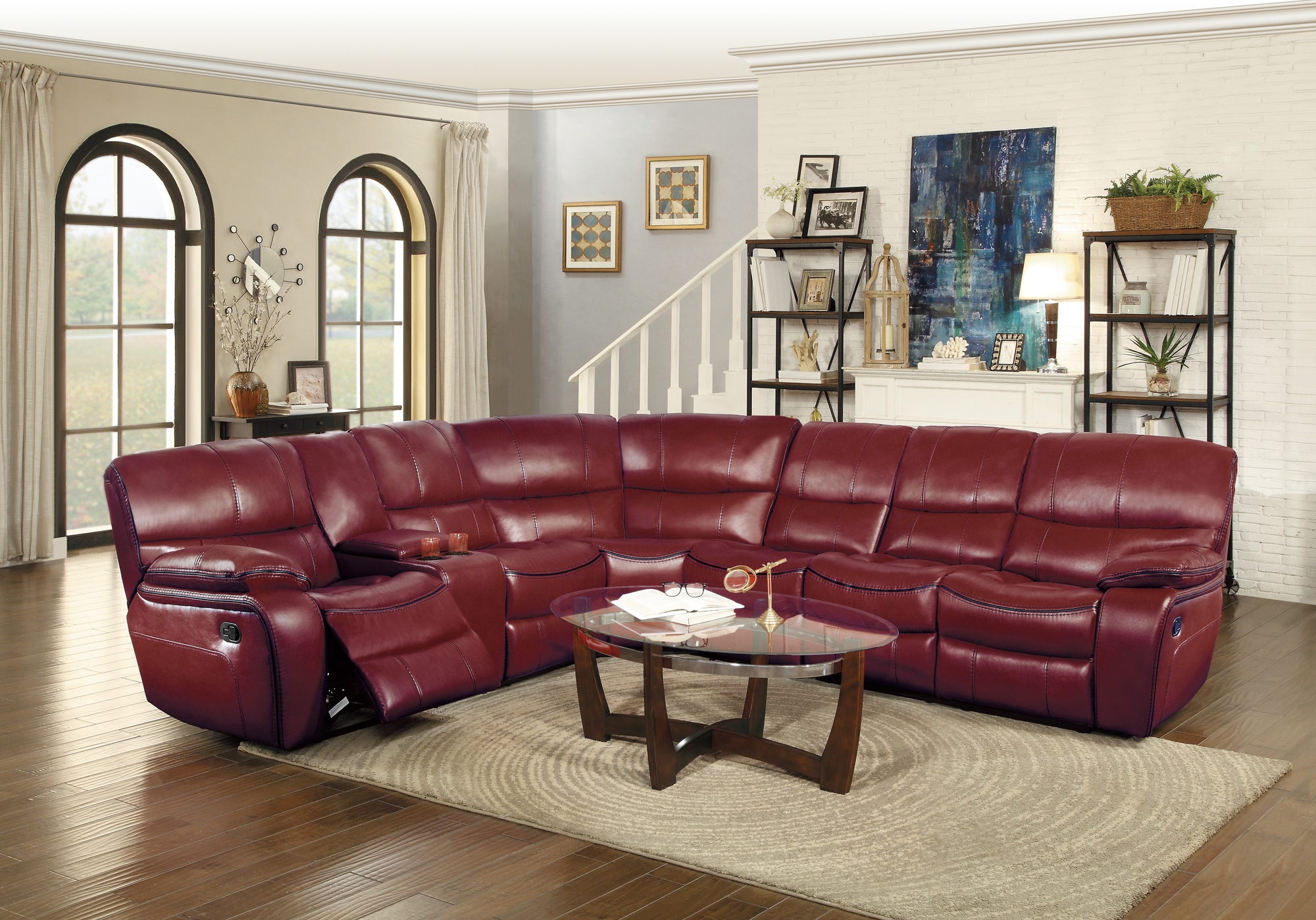 Pecos Leatherette Sectional Sofa