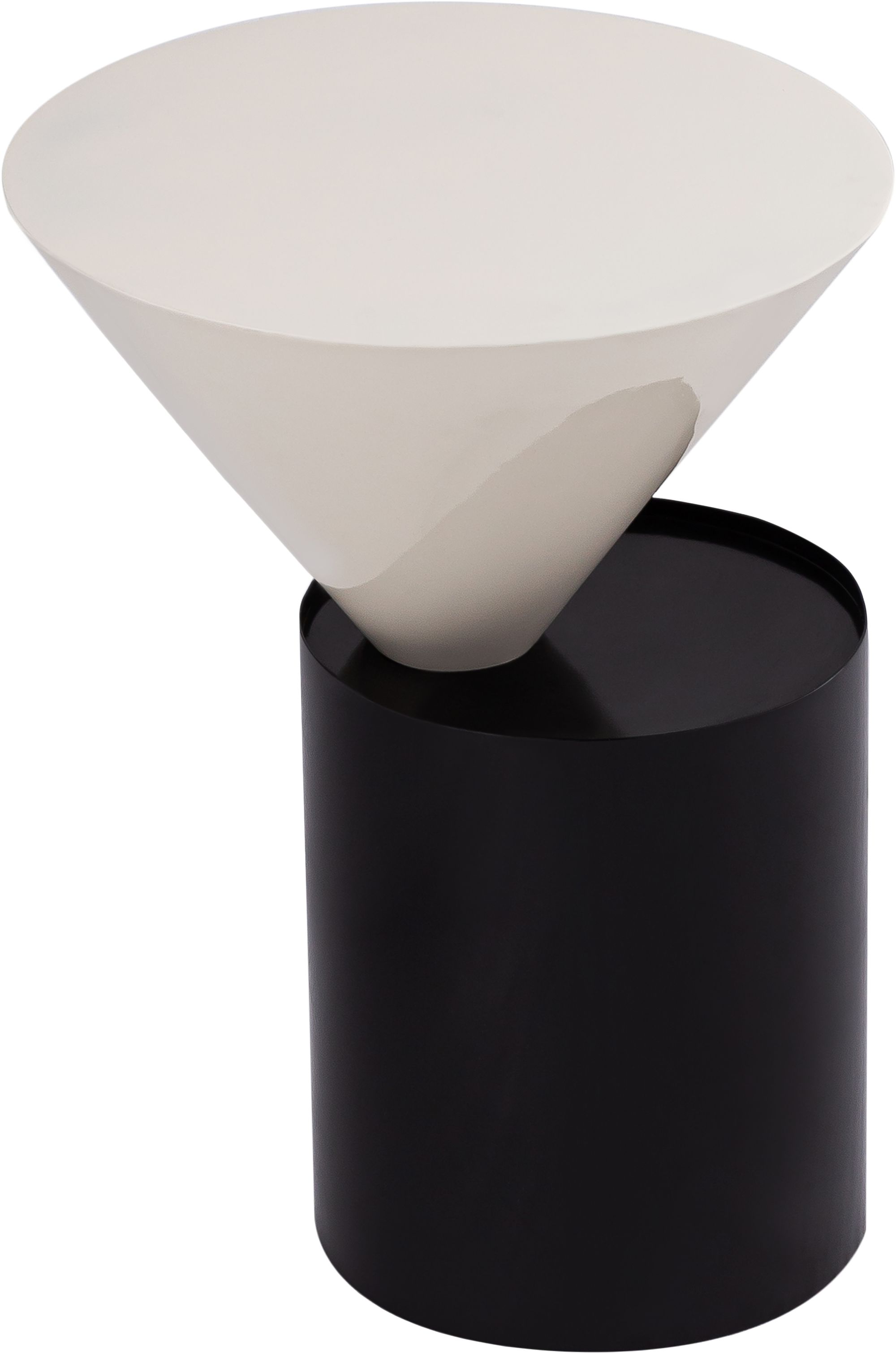 Damon 15" Round Metal End Table with Matte Black Base