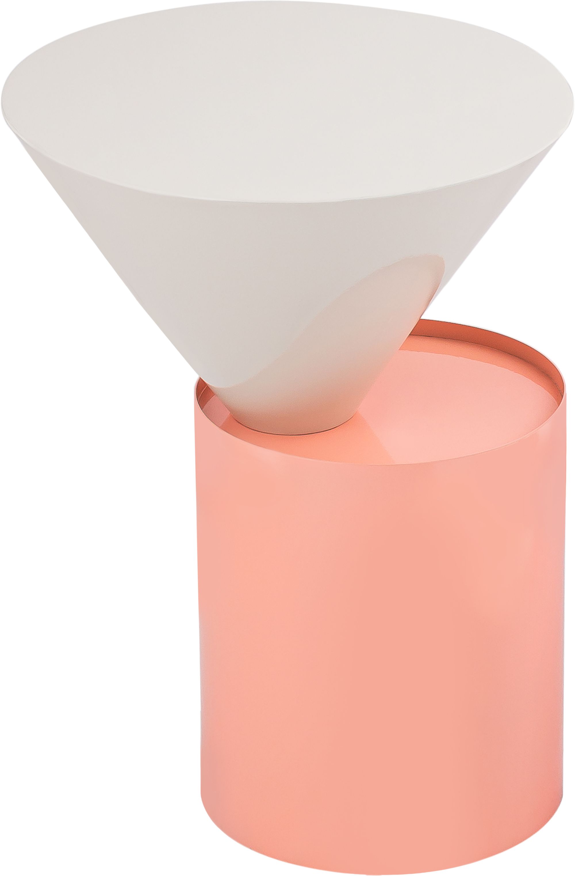 Damon 15" Round Metal End Table with Pink Base