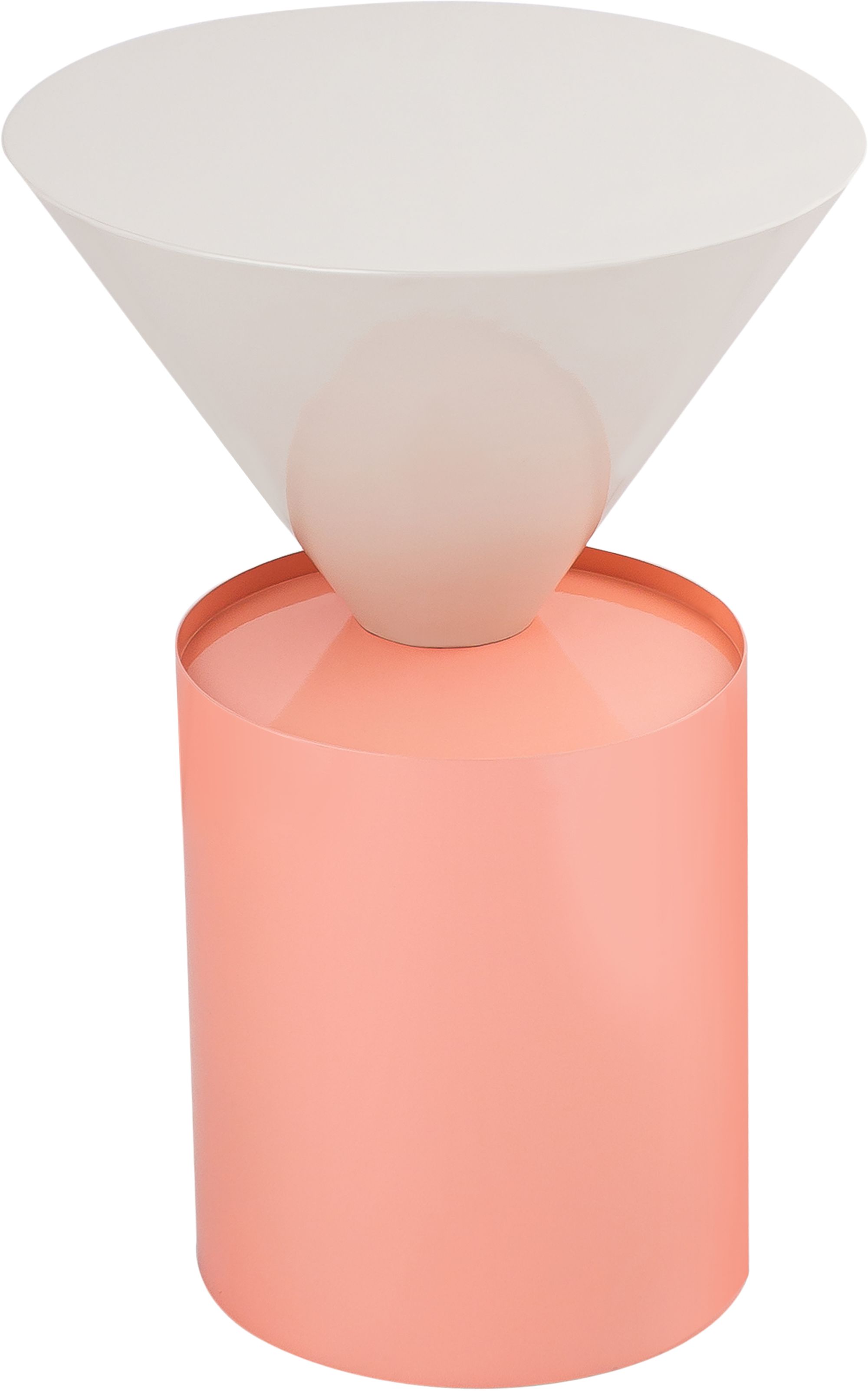 Damon 15" Round Metal End Table with Pink Base