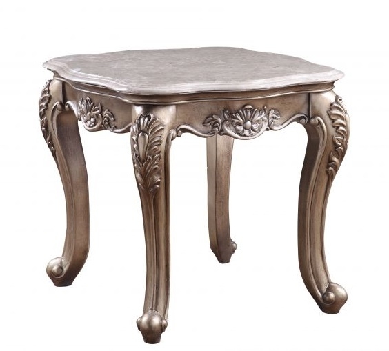 Jayceon Marble/Wood Coffee Table Set