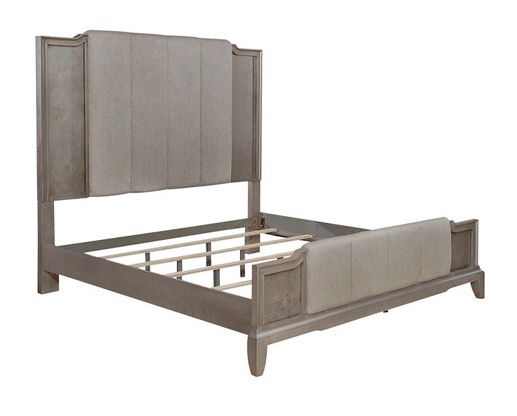SM Montage Fabric/Wood Panel Bedroom Set w/LED Touch Lighting