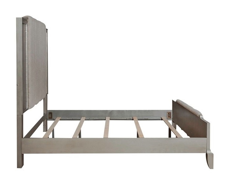 SM Montage Fabric/Wood Panel Bed w/LED Touch Lighting, King Size