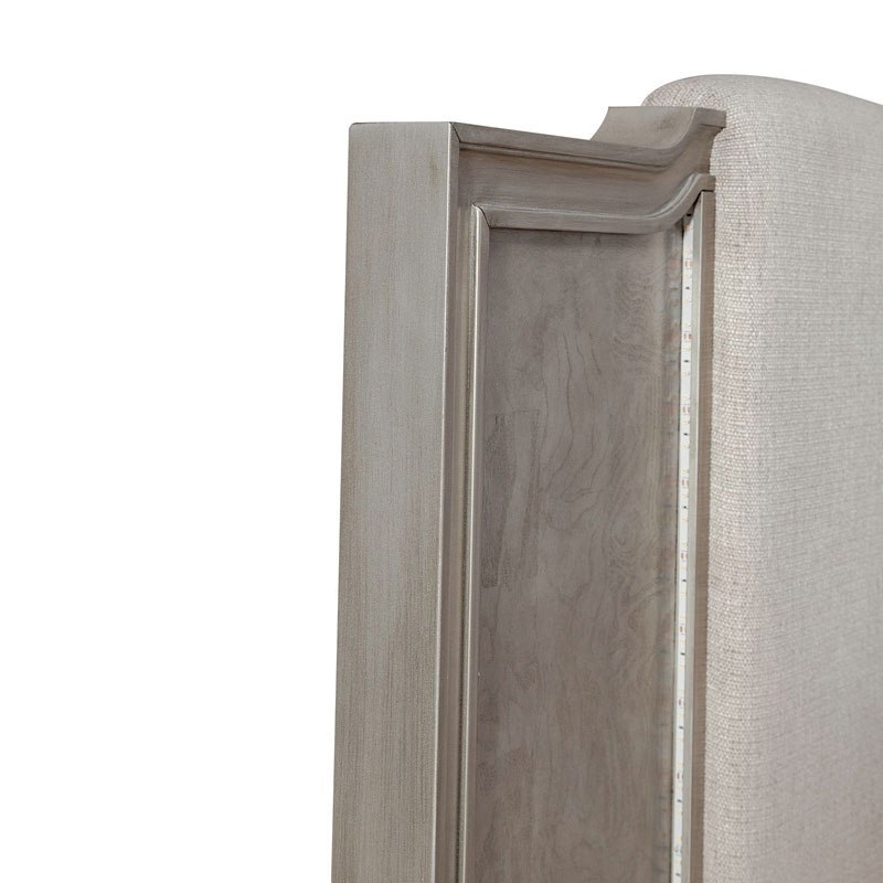 SM Montage Fabric/Wood Panel Bed w/LED Touch Lighting, Queen Size