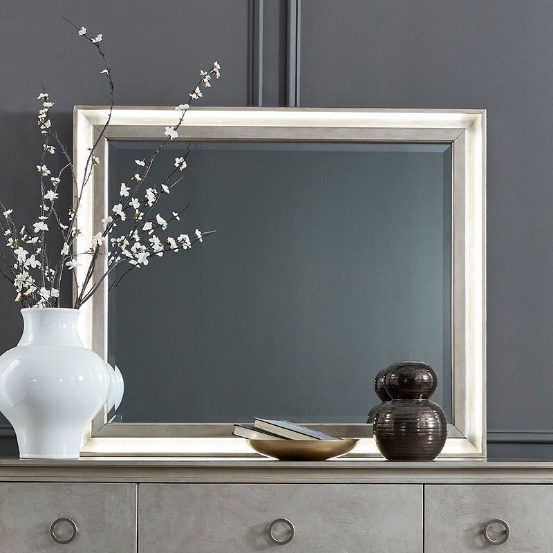 SM Montage Wood Bedroom Mirror w/Lighting