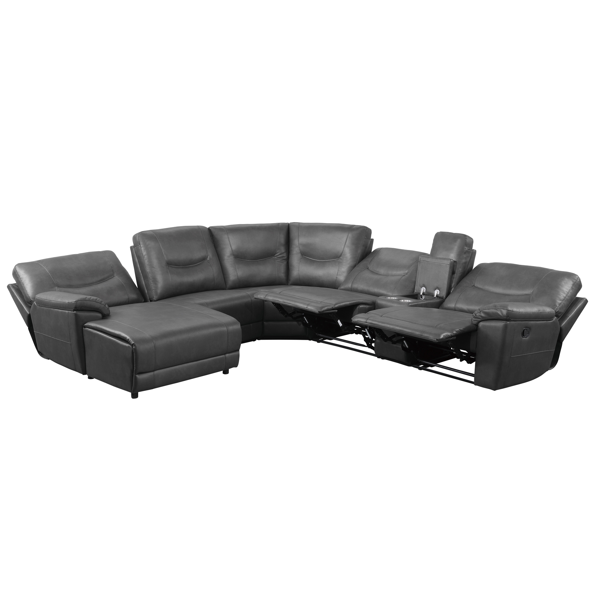 Columbus Leatherette Modular Reclining Sectional