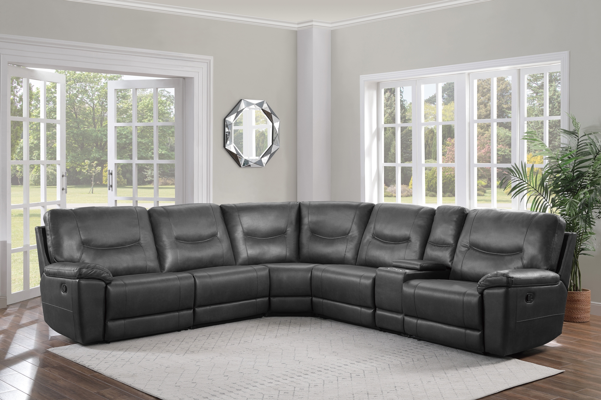 Columbus Leatherette Modular Reclining Sectional