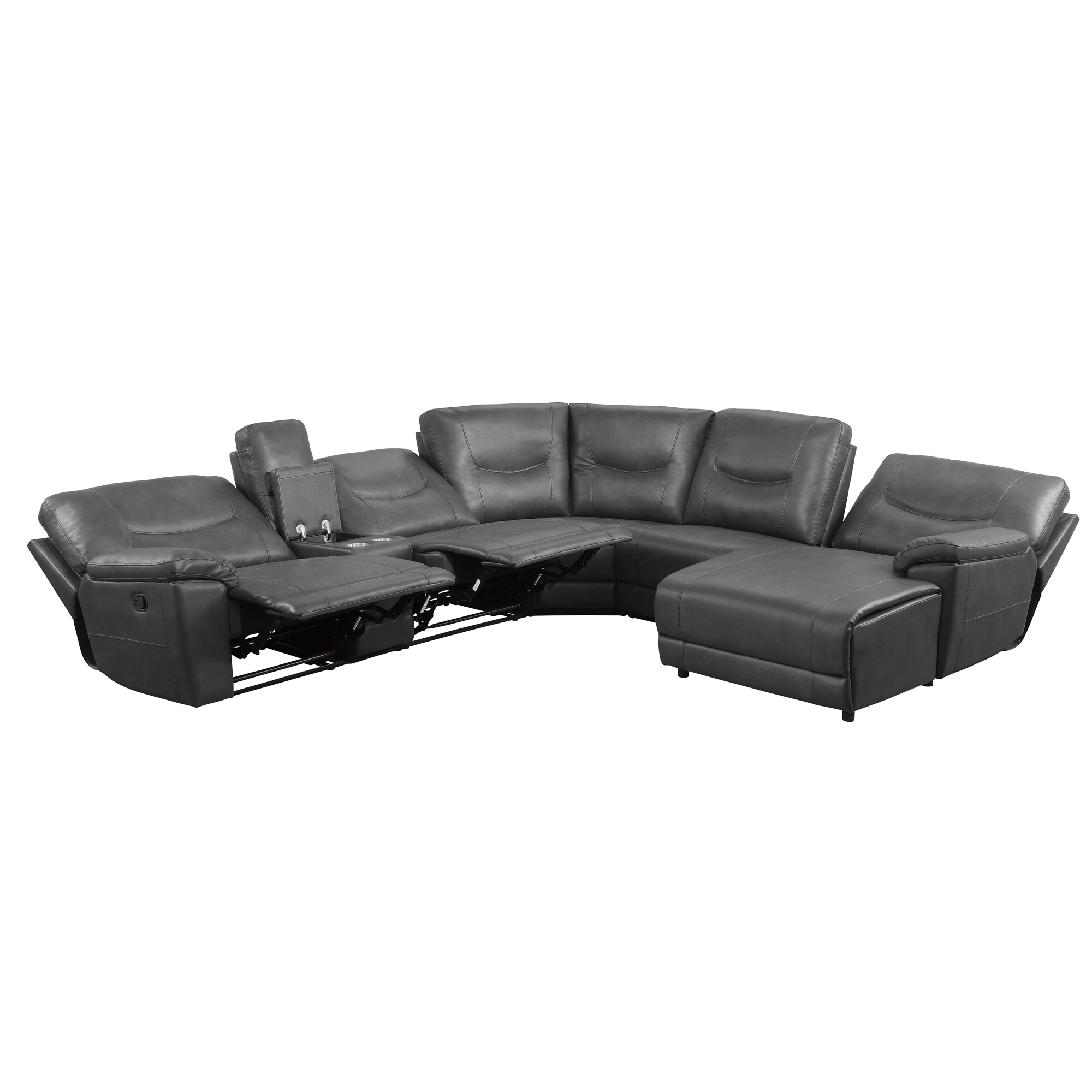Columbus Leatherette Modular Reclining Sectional