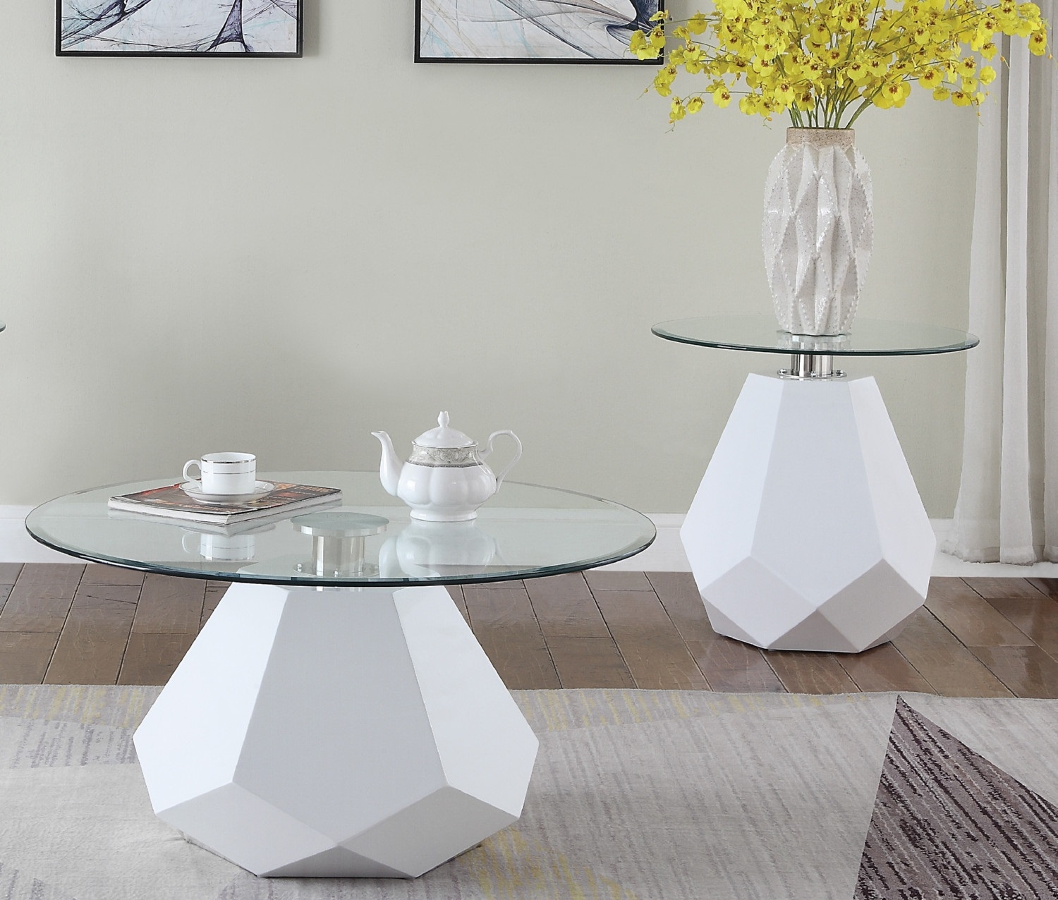 Chara Glass Round Coffee Table