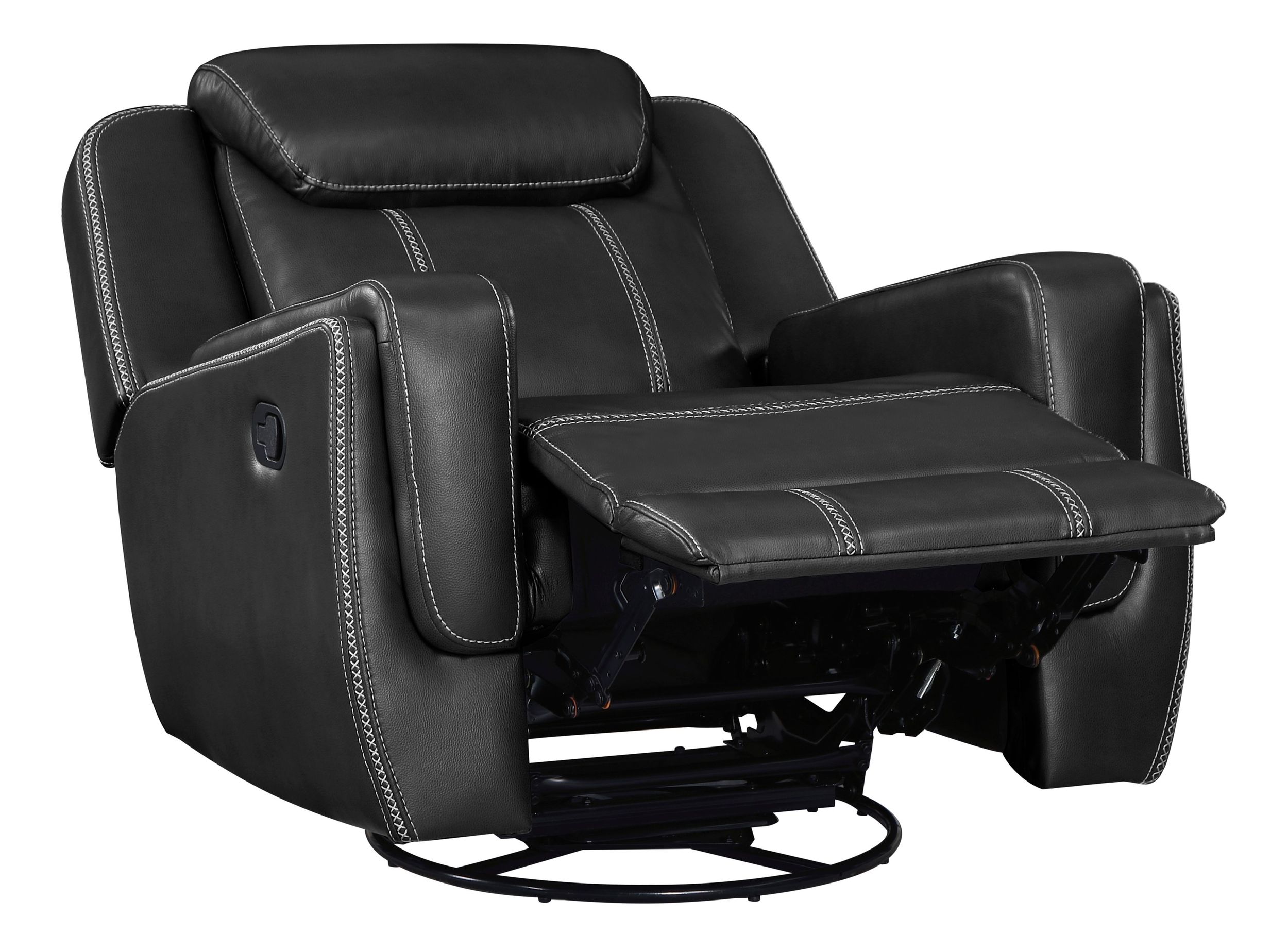 Littleton Faux Leather Swivel Glider Reclining Chair