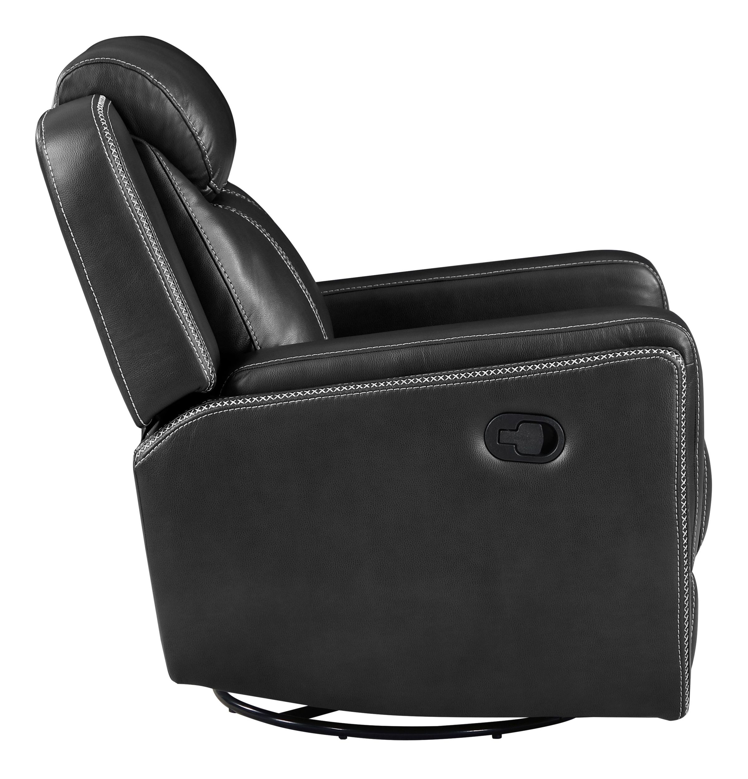 Littleton Faux Leather Swivel Glider Reclining Chair