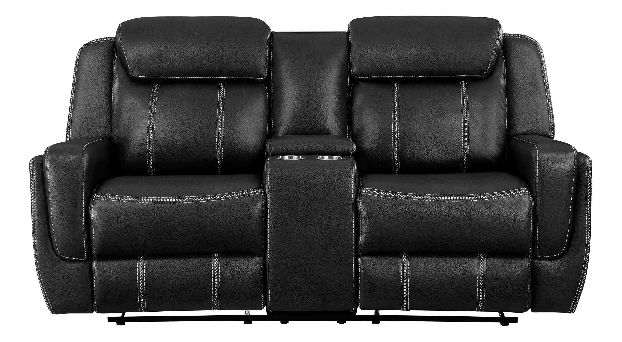 Littleton Faux Leather Double Reclining Loveseat with Center Console