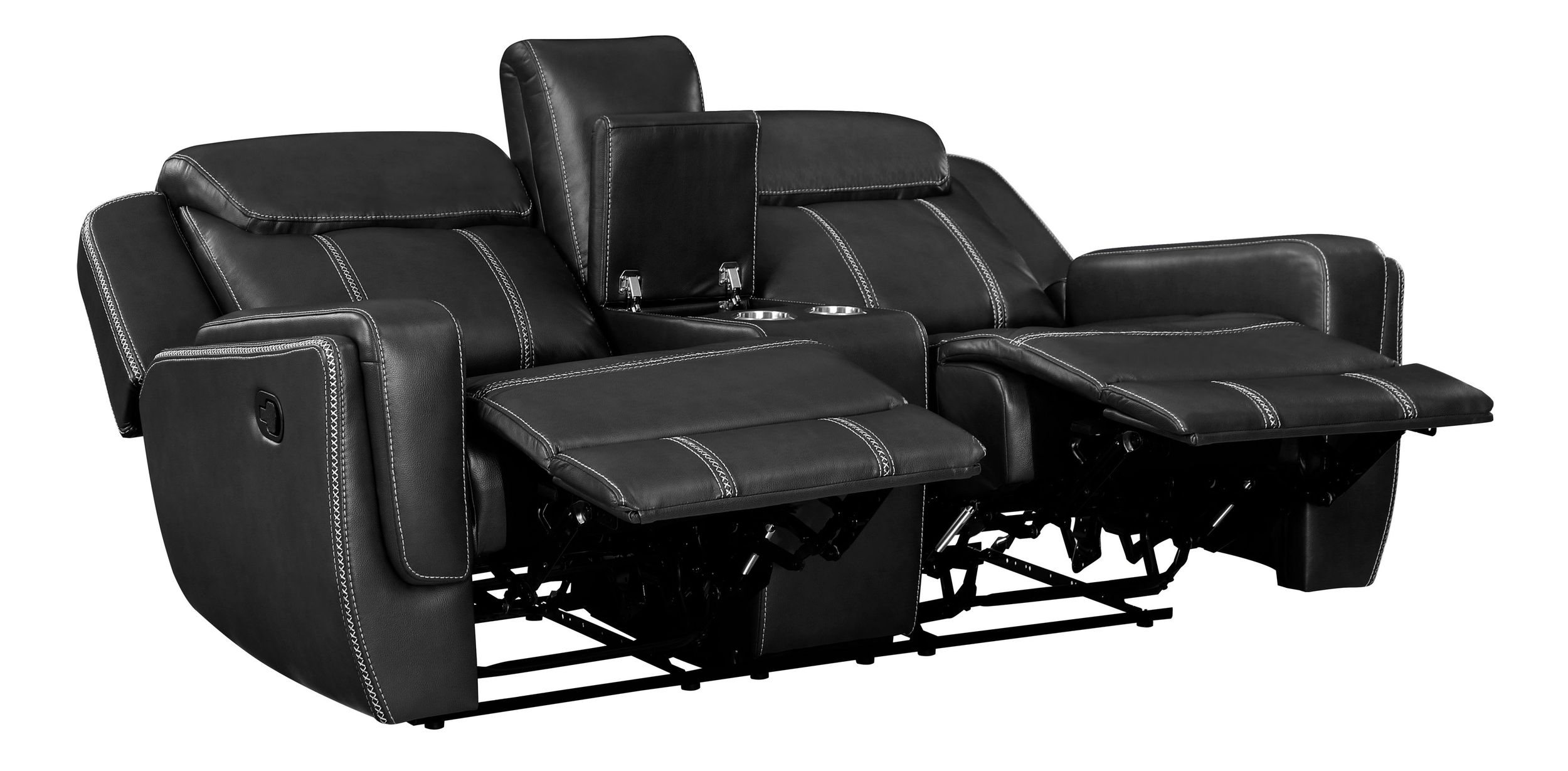 Littleton Faux Leather Double Reclining Living Room Set