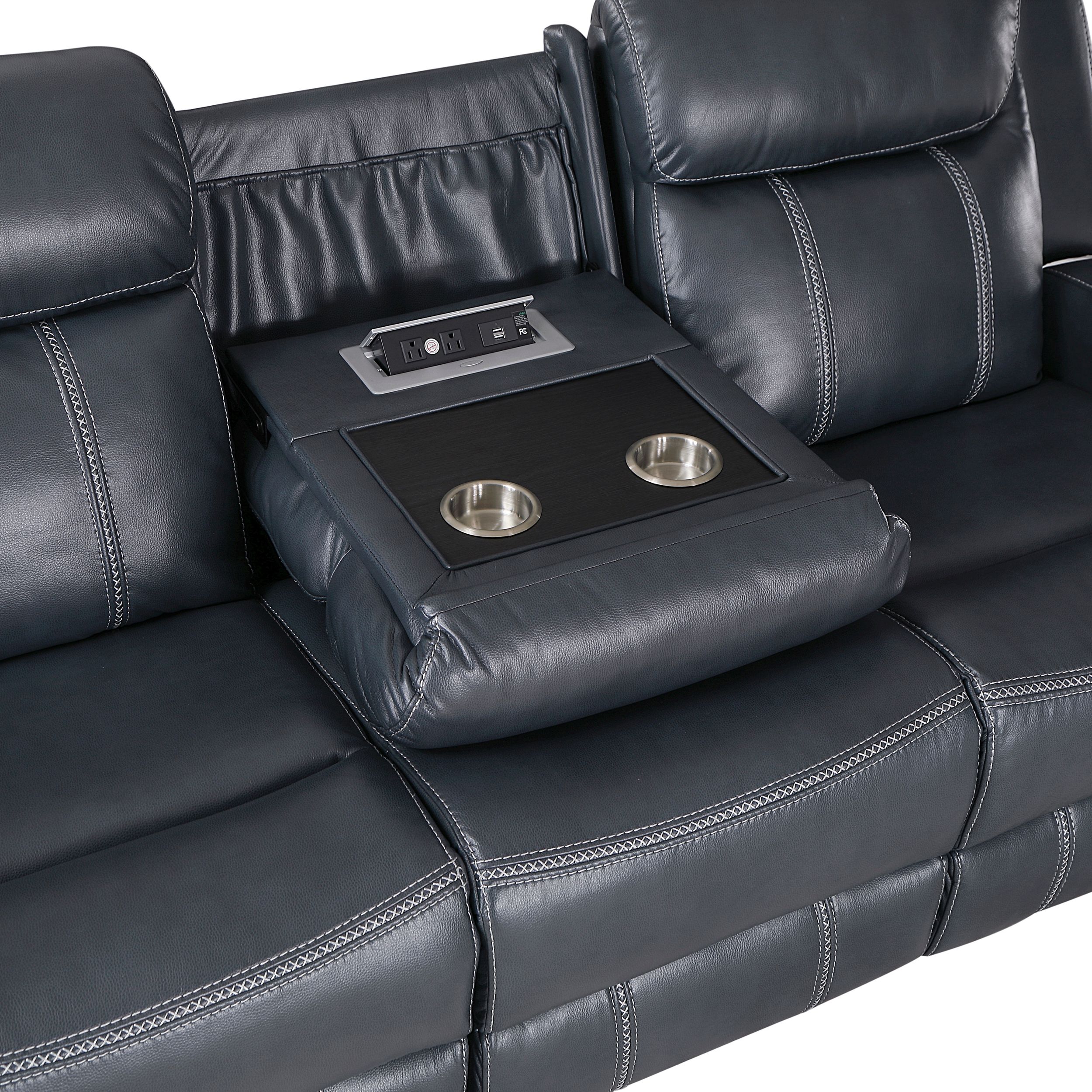 Littleton Faux Leather Double Reclining Living Room Set