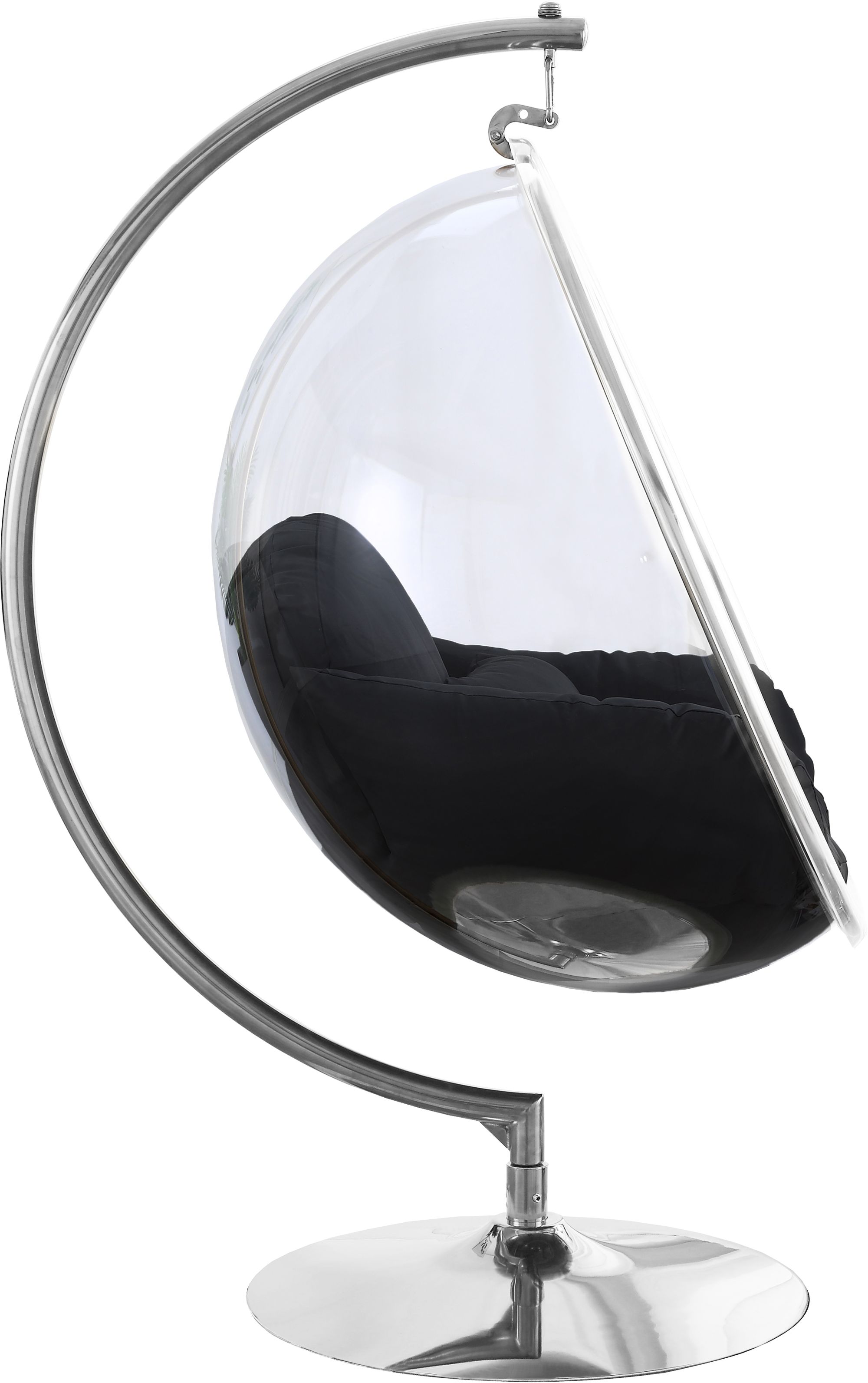 Luna Acrylic Swing Bubble Accent Chair with Metal Base