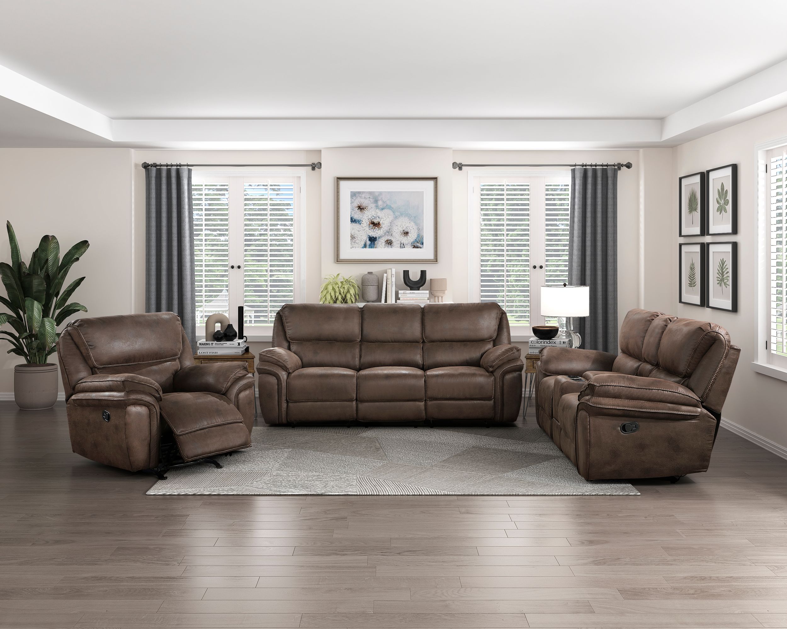 Proctor Microfiber Double Reclining Sofa